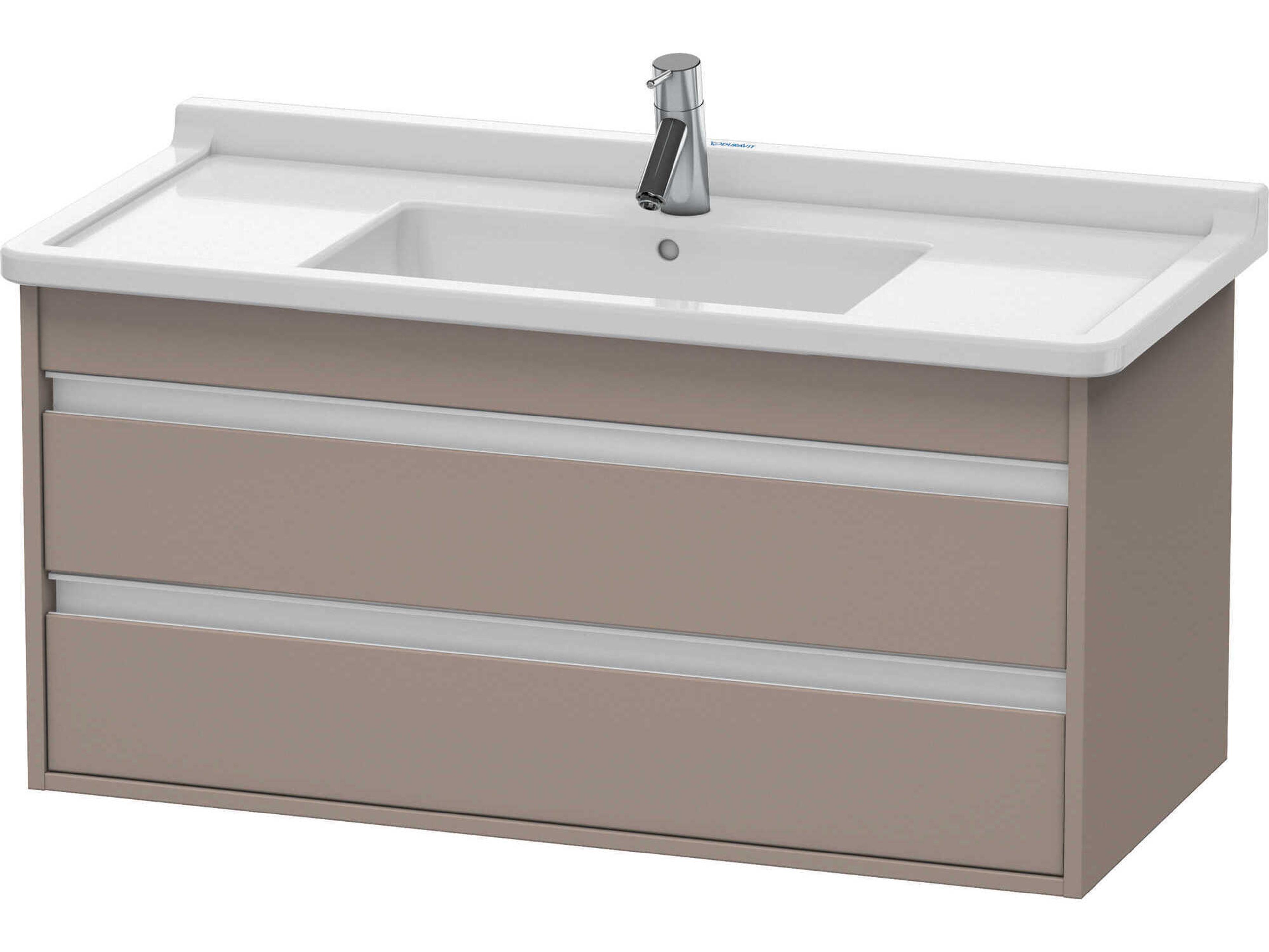 Duravit Ketho 39'' Two Drawers Bassalt Matt Wall-Mounted Vanity Unit