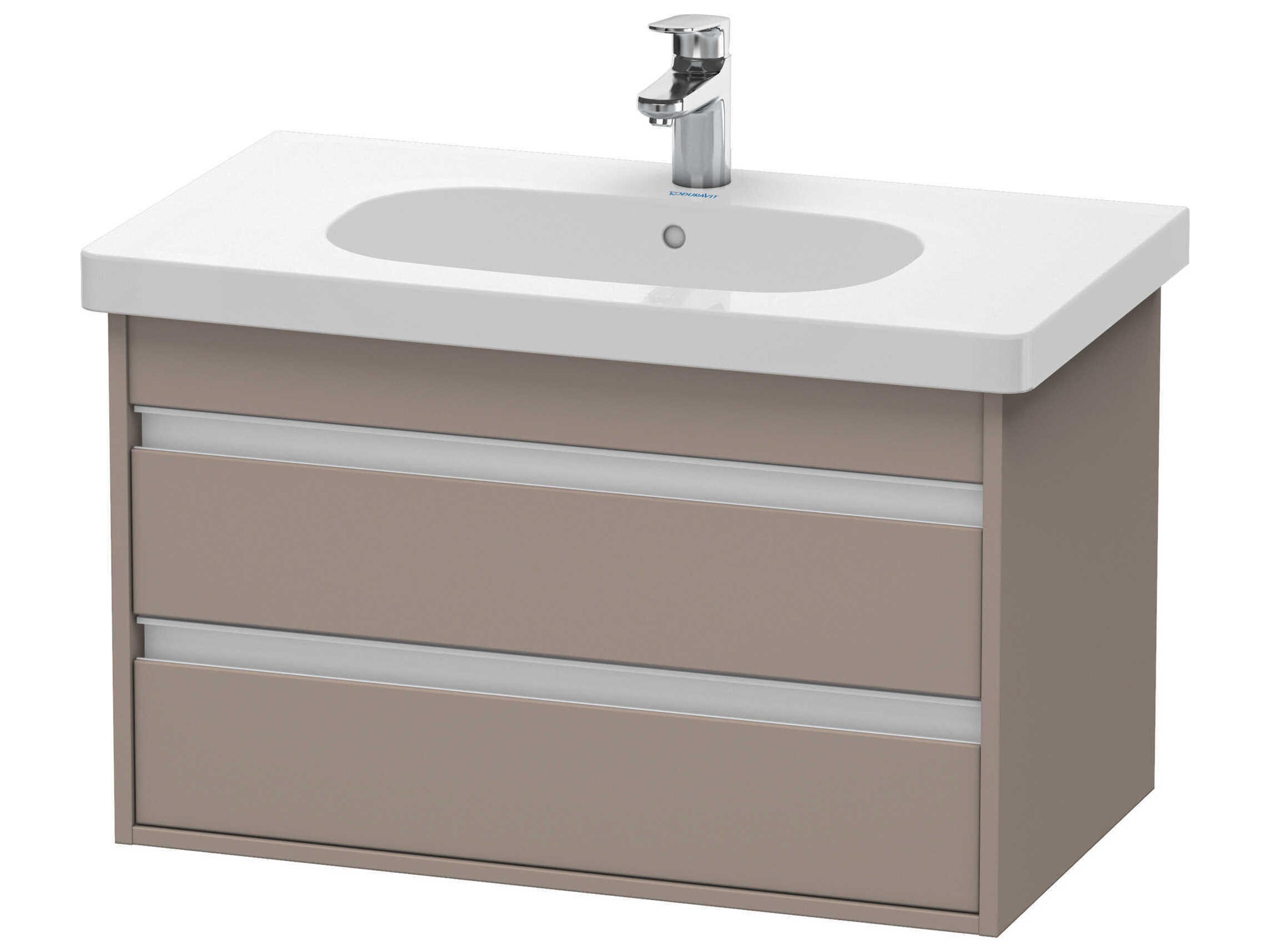 Duravit Ketho 32'' Two Drawers Bassalt Matt Wall-Mounted Vanity Unit