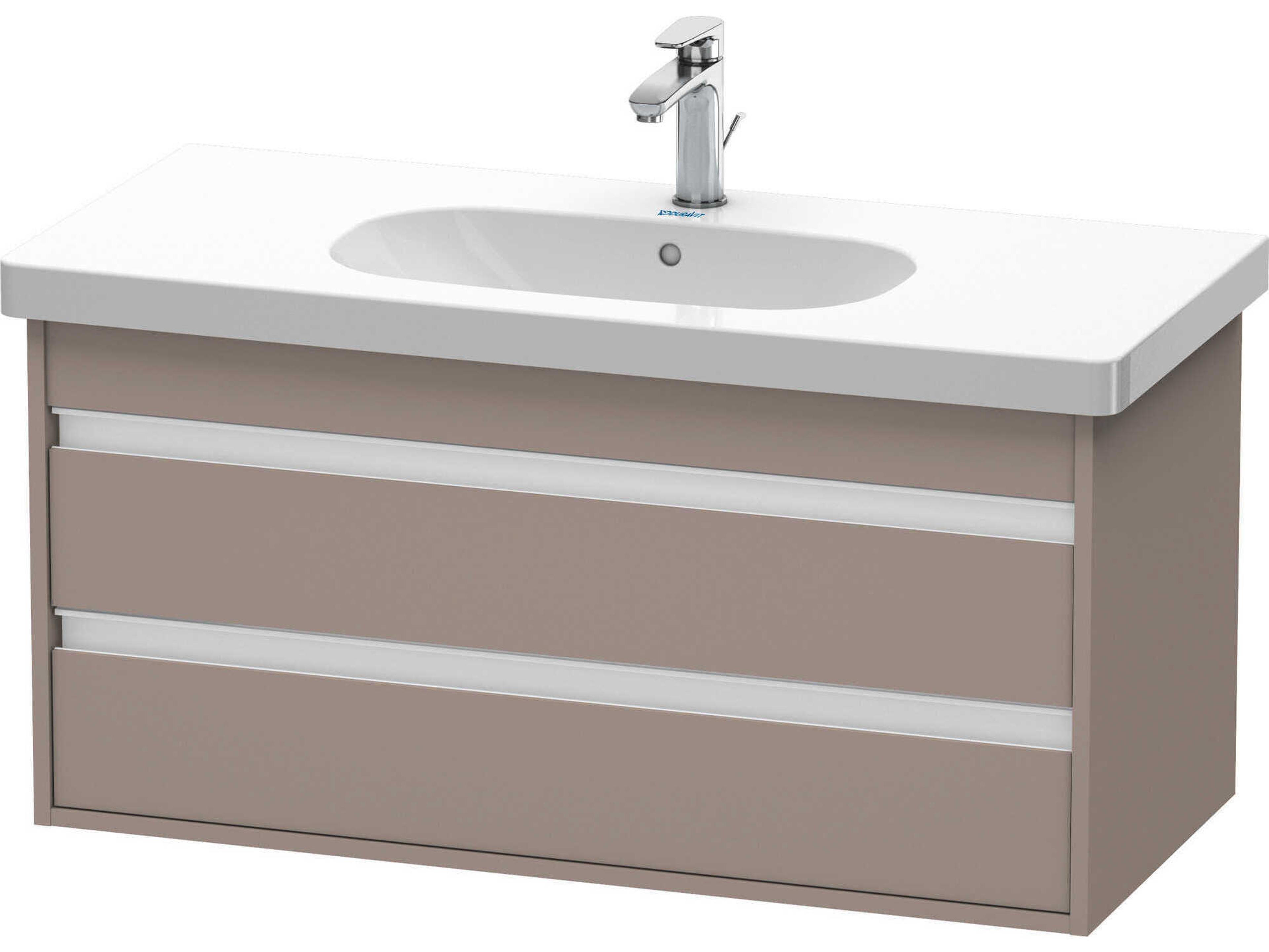 Duravit Ketho 39'' Two Drawers  Bassalt Matt Wall-Mounted Vanity Unit
