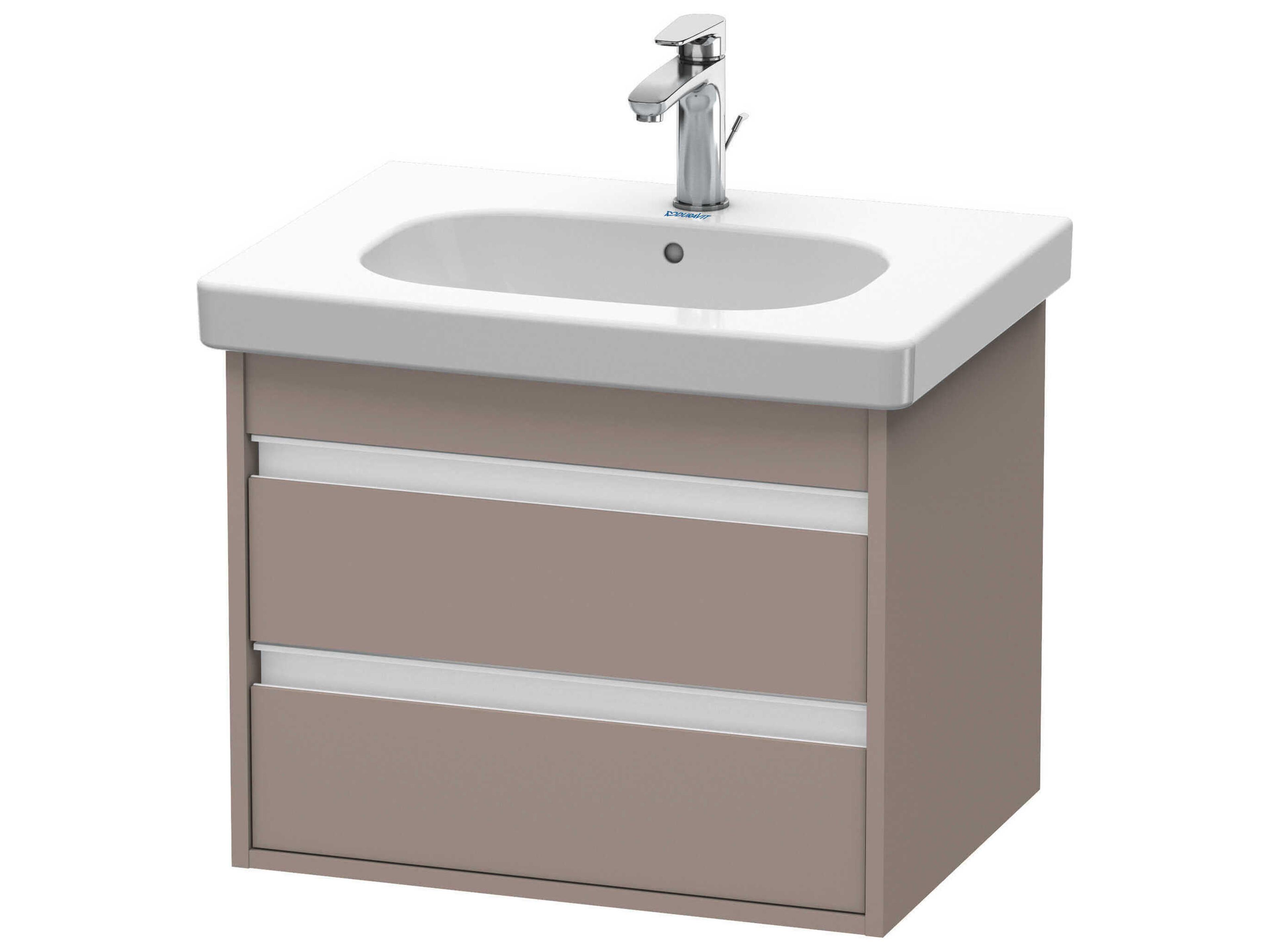 Duravit Ketho 24'' Two Drawers Bassalt Matt Wall-Mounted Vanity Unit