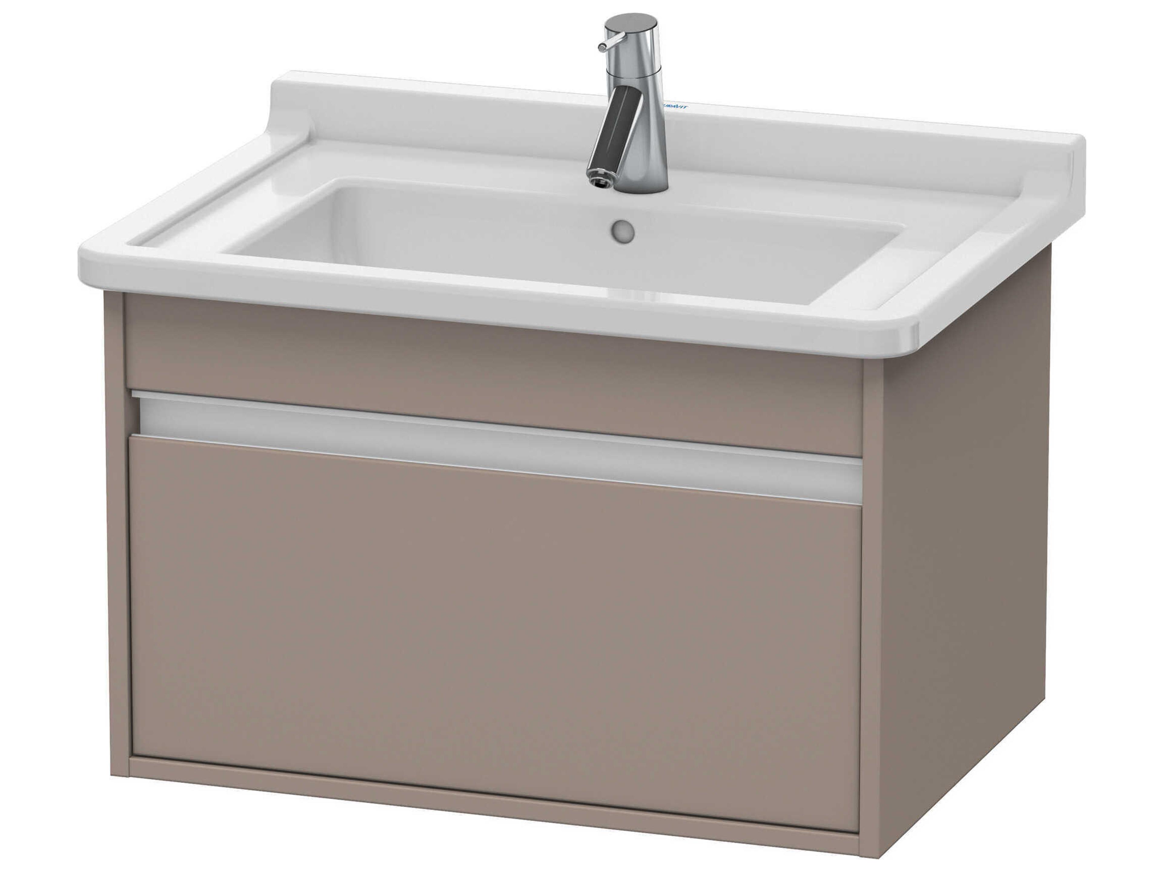 Duravit Ketho 26'' One Drawer Bassalt Matt Wall-Mounted Vanity Unit
