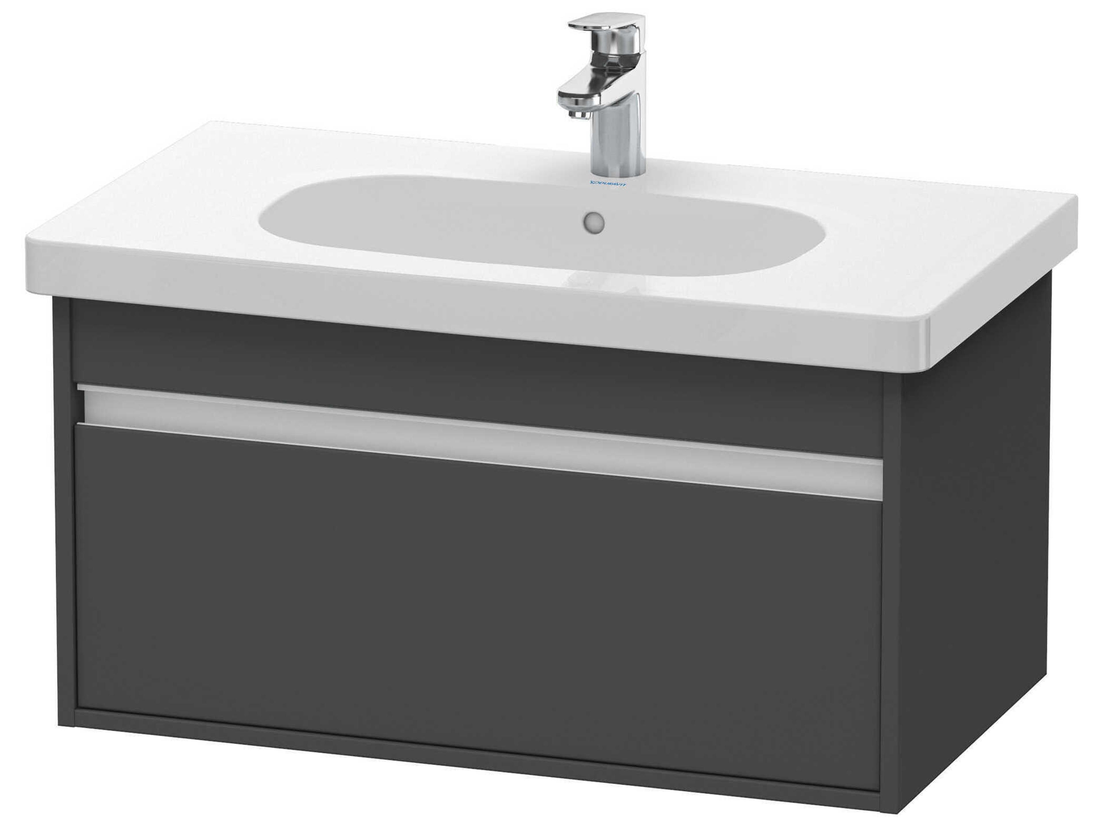 Duravit Ketho 32'' One Drawer Graphite Matt Wall-Mounted Vanity Unit