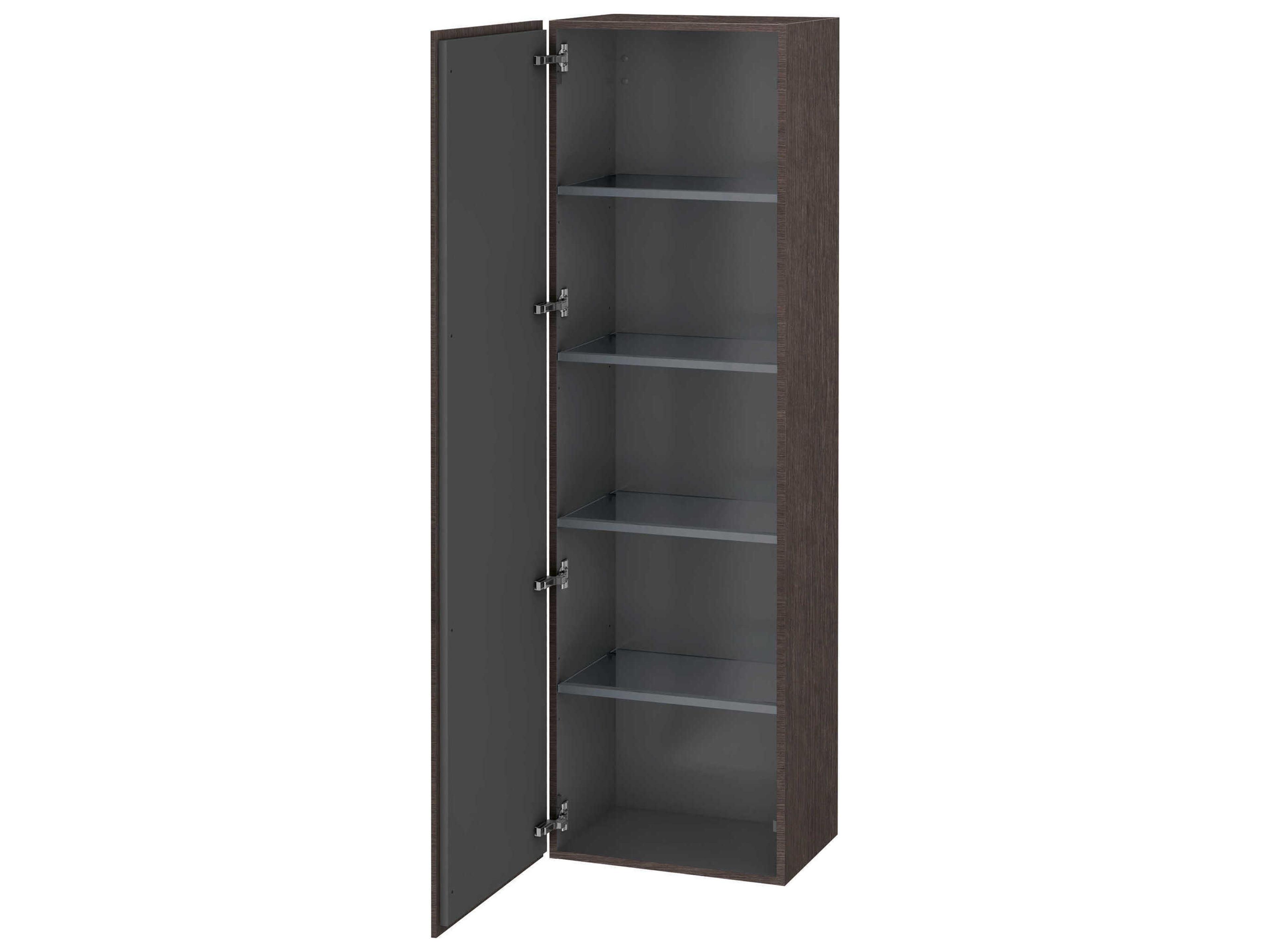 Duravit L-cube 20'' Dark Brushed Oak Matt Wall-Mounted Cabinet - Left-Hand Hinge