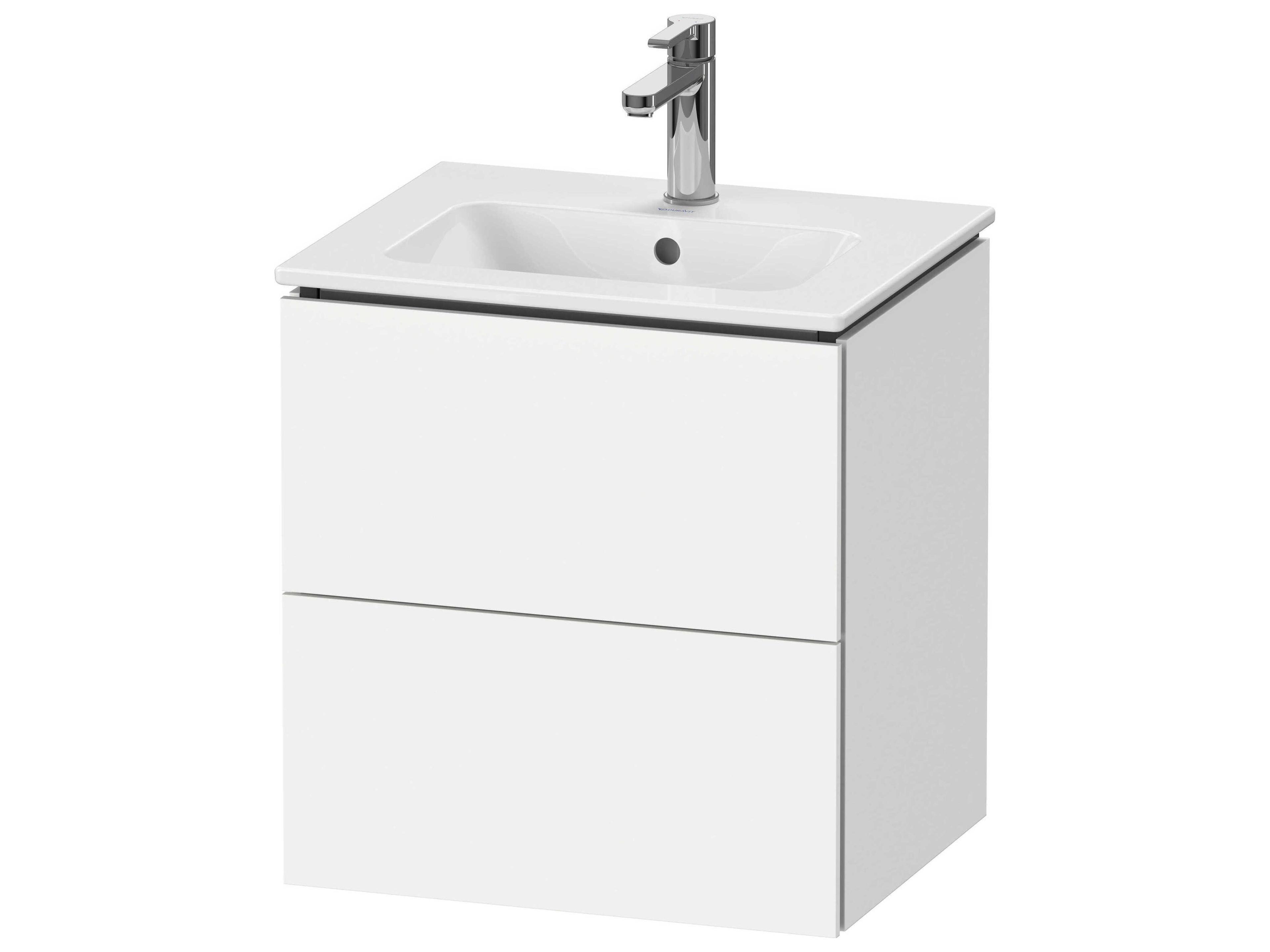 Duravit L-cube 21'' Two Drawer White Matt Wall-Mounted Vanity Unit