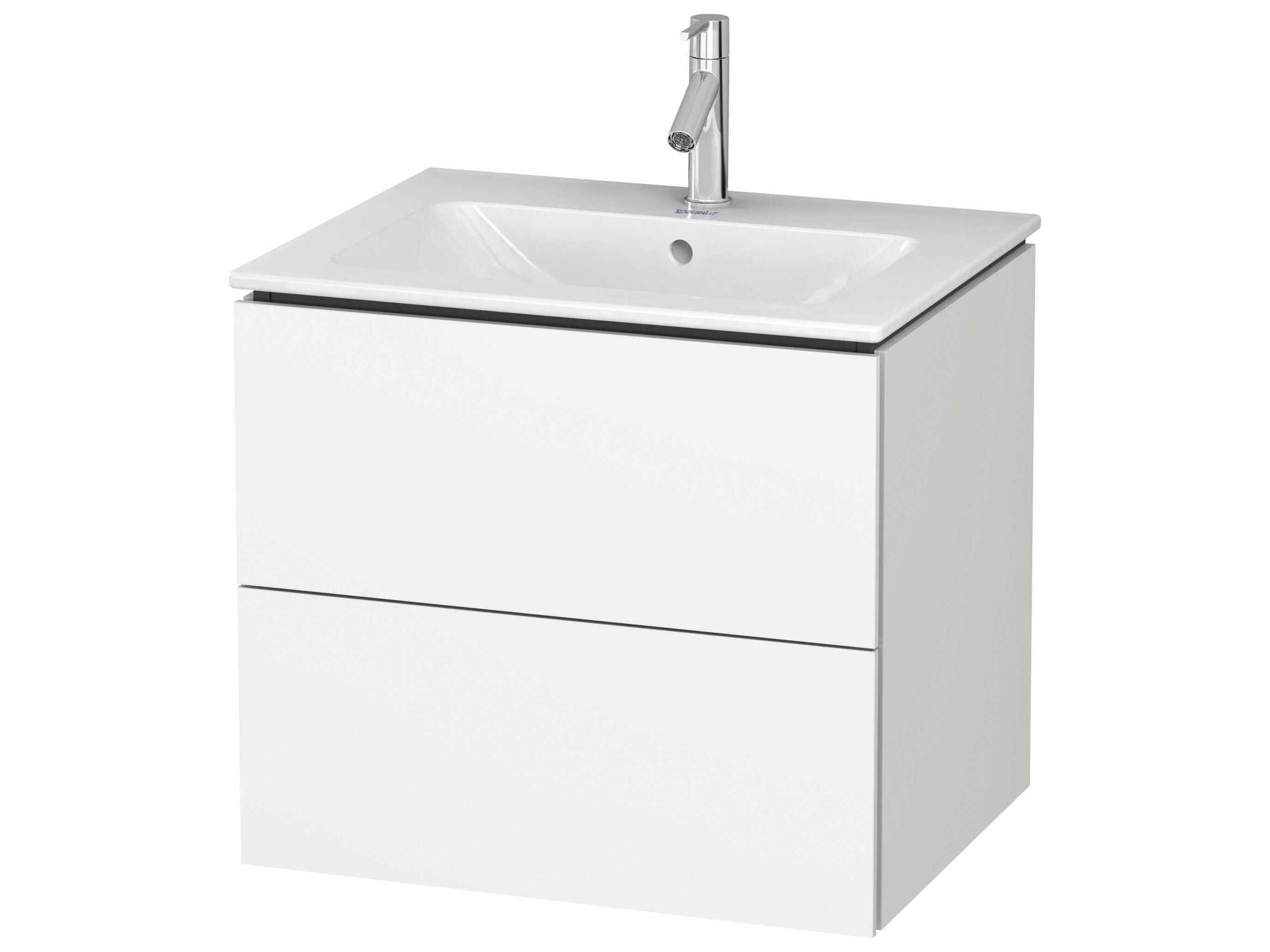 Duravit L-cube 24'' Two Drawer White Matt Wall-Mounted Vanity Unit