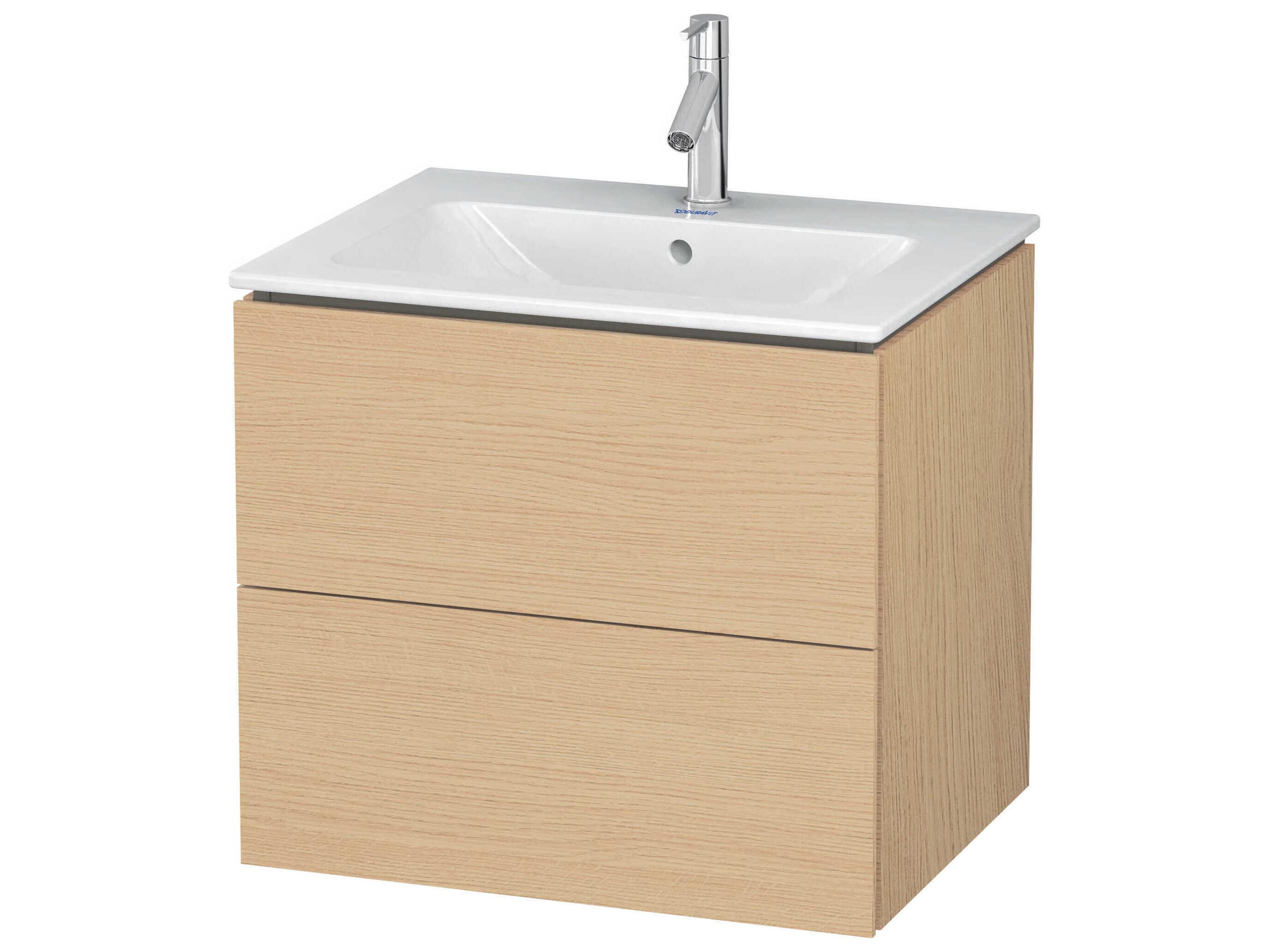 Duravit L-cube 24'' Two Drawer Natural Oak Matt Wall-Mounted Vanity Unit