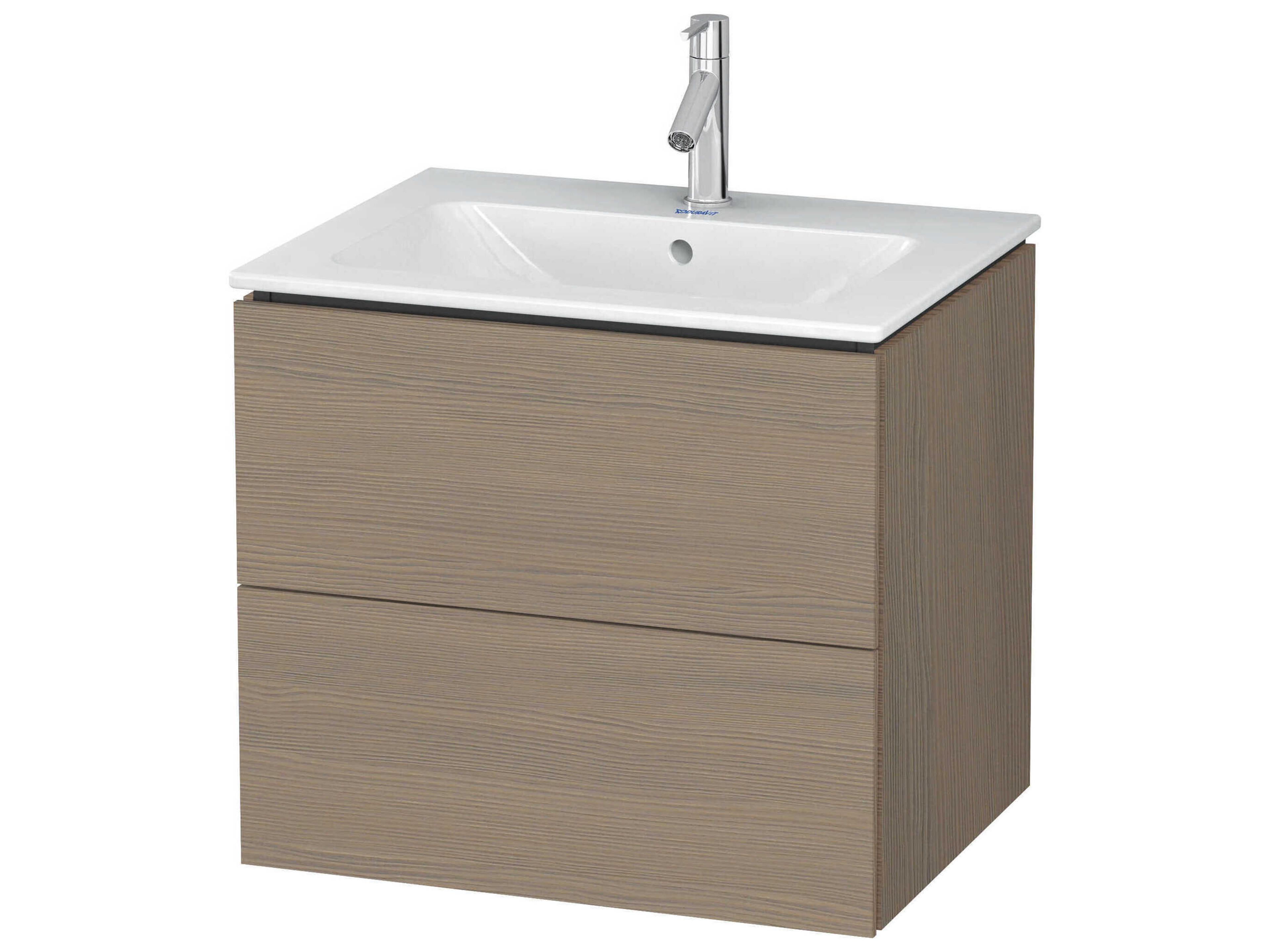 Duravit L-cube 24'' Two Drawer Oak Terra Matt Wall-Mounted Vanity Unit