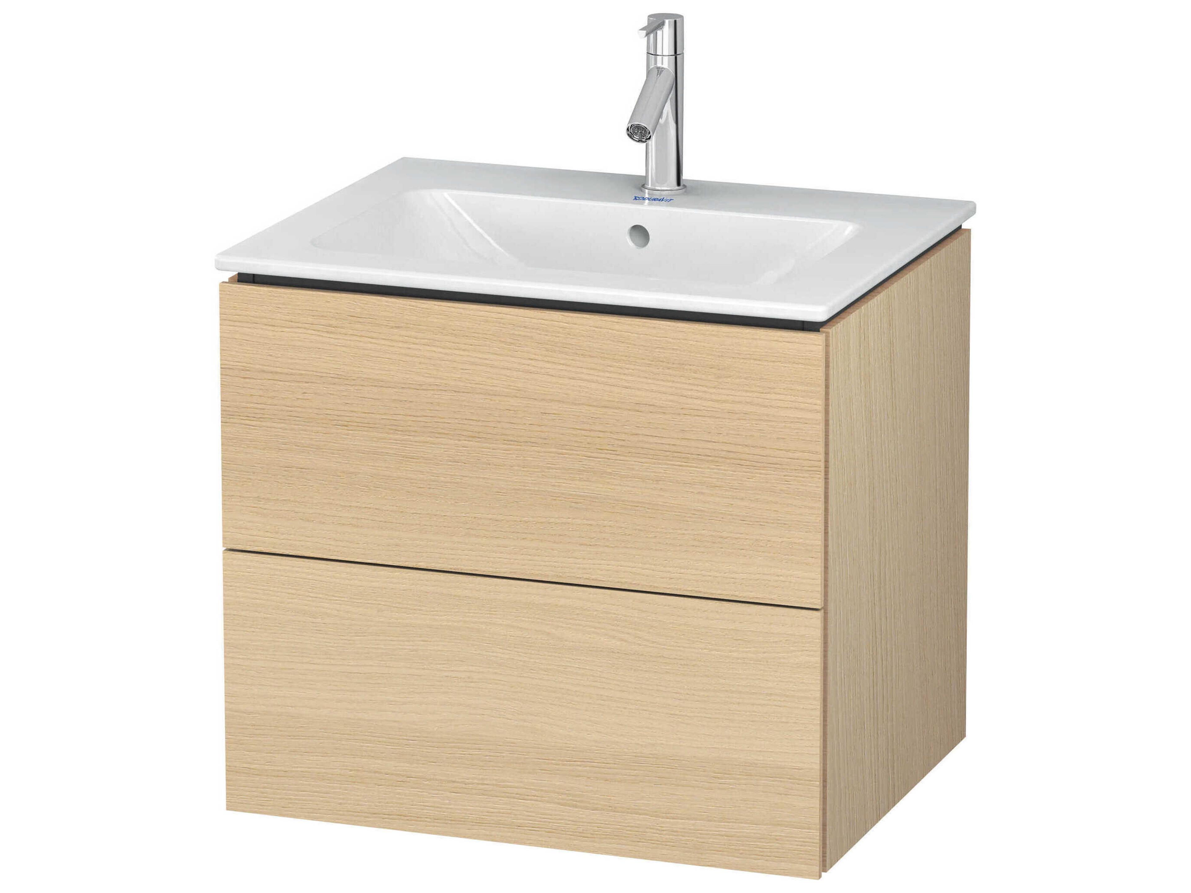 Duravit L-cube 24'' Two Drawer Mediterranean Oak Wall-Mounted Vanity Unit