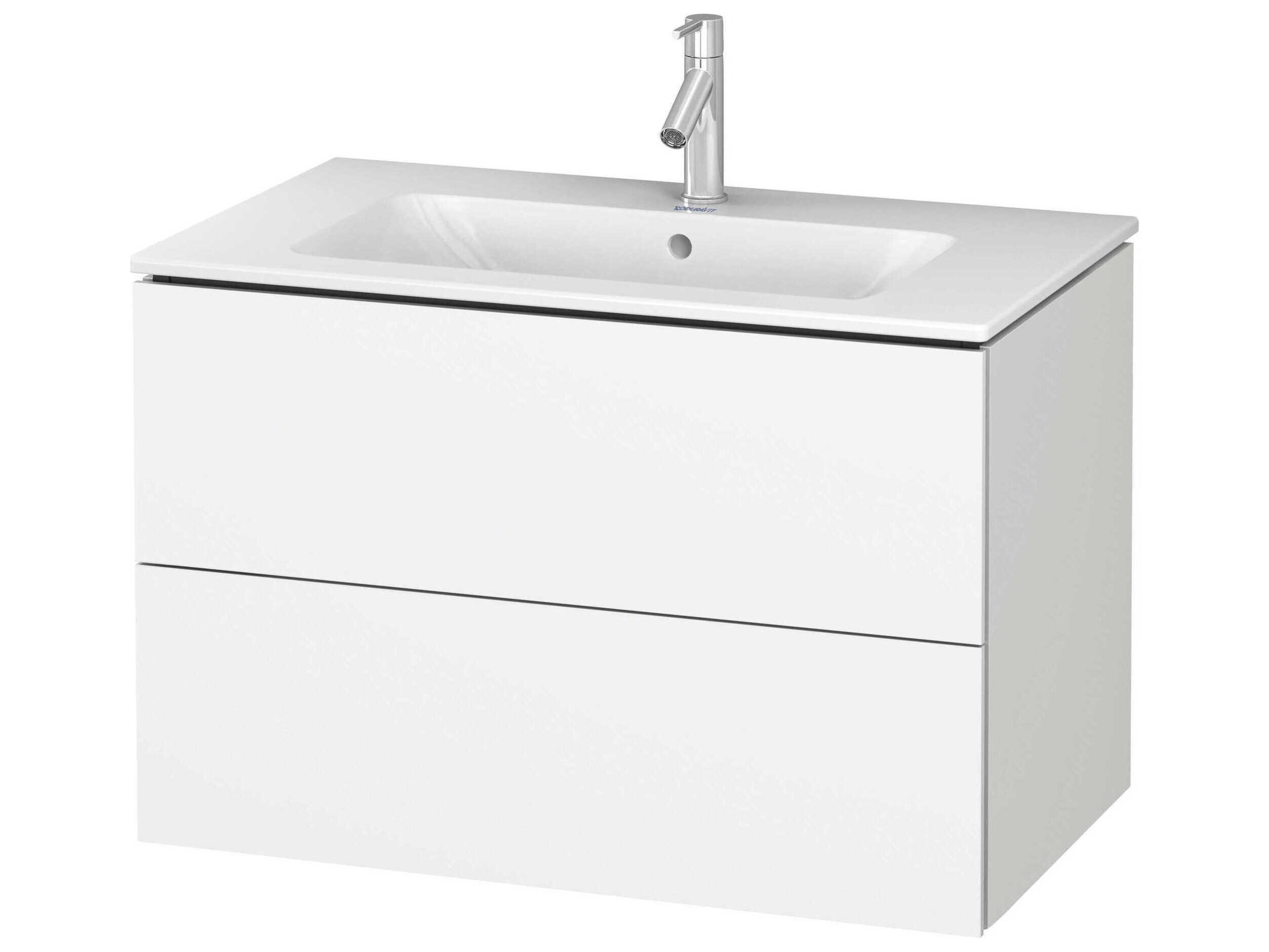 Duravit L-cube 32'' Two Drawer White Matt Wall-Mounted Vanity Unit
