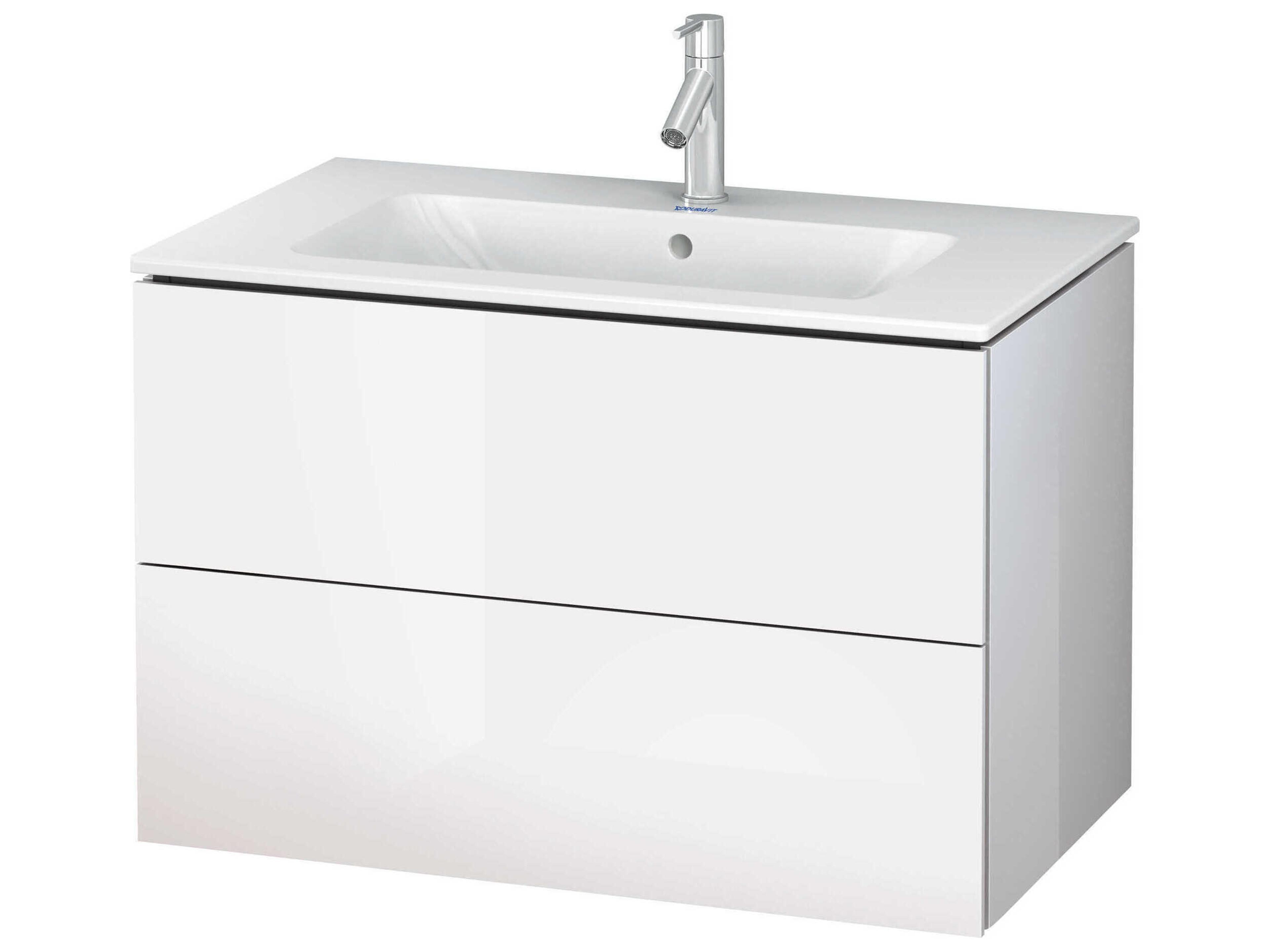 Duravit L-cube 32'' Two Drawer White High Gloss Wall-Mounted Vanity Unit