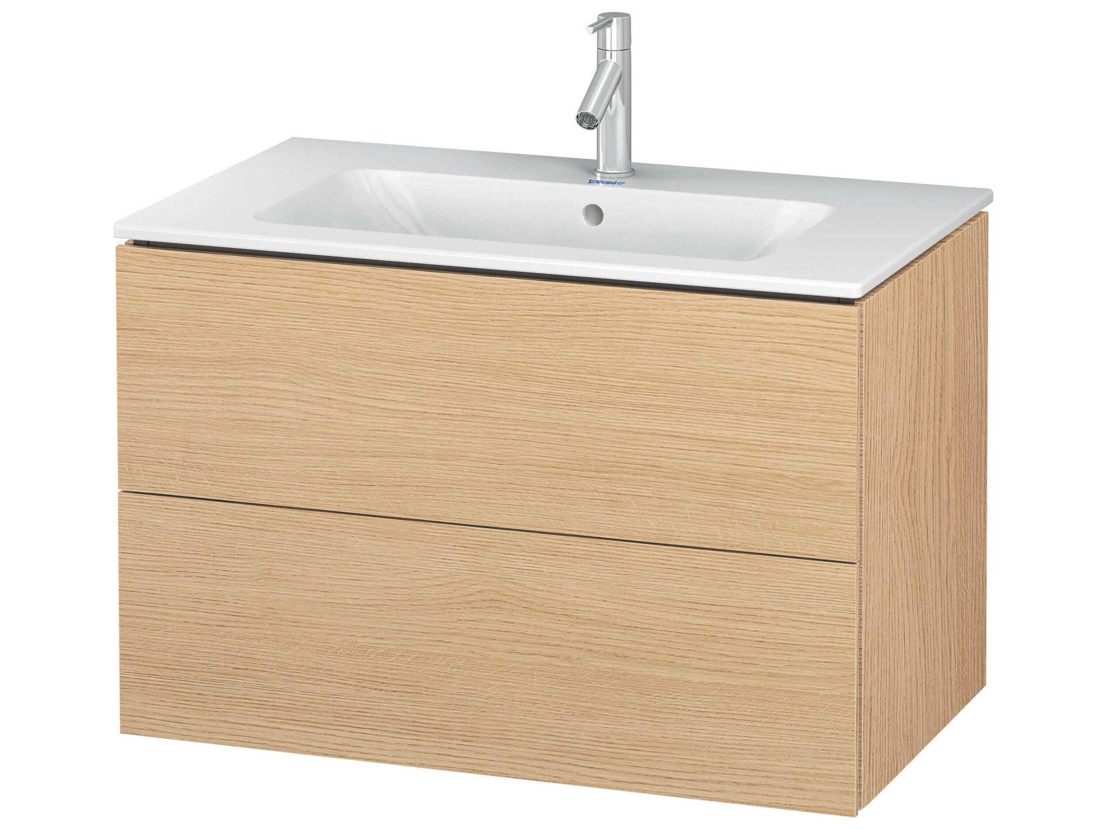 Duravit L-cube 32'' Two Drawer Natural Oak Matt Wall-Mounted Vanity Unit