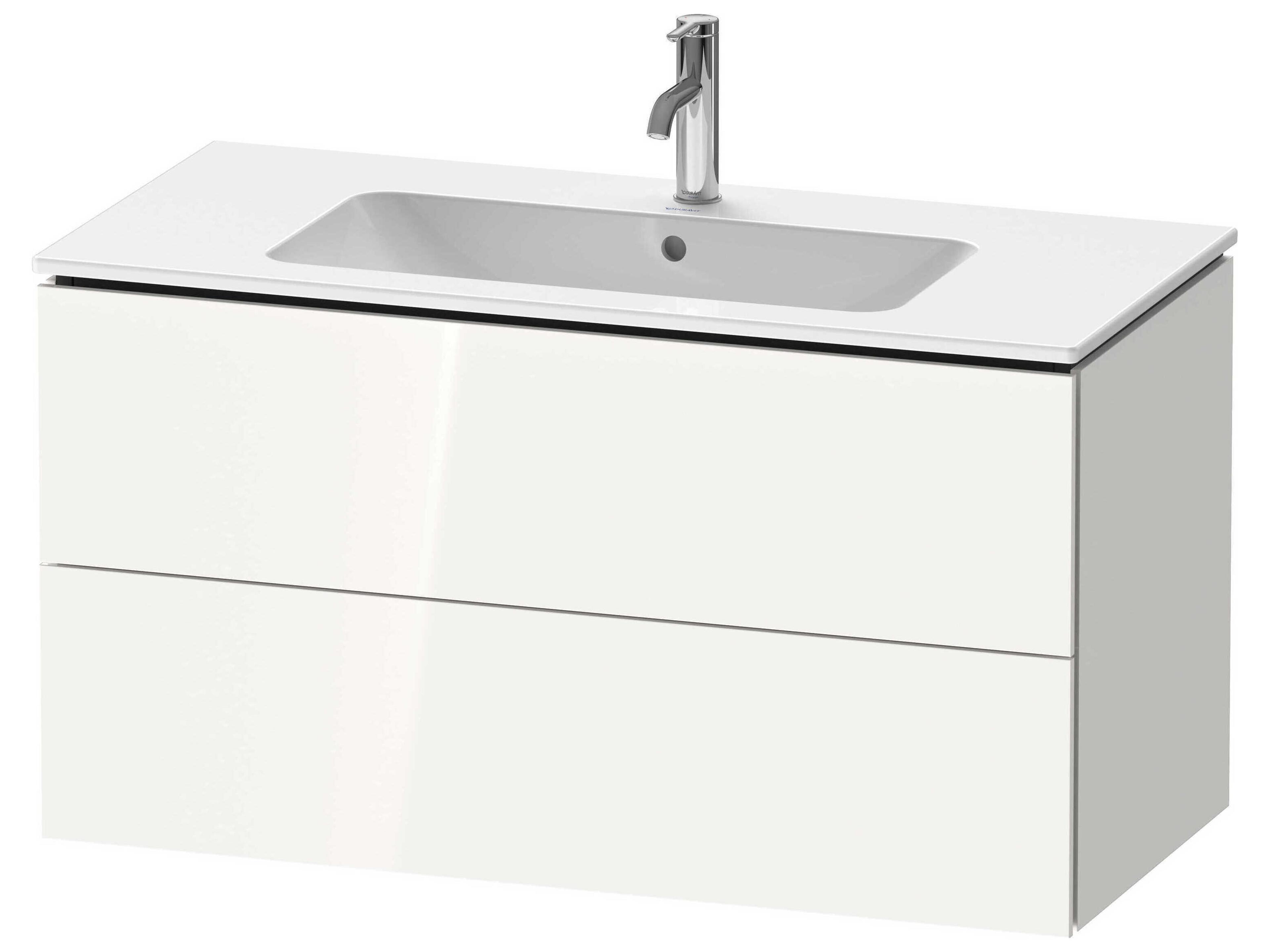 Duravit L-cube 40'' Two Drawer White High Gloss Wall-Mounted Vanity Unit