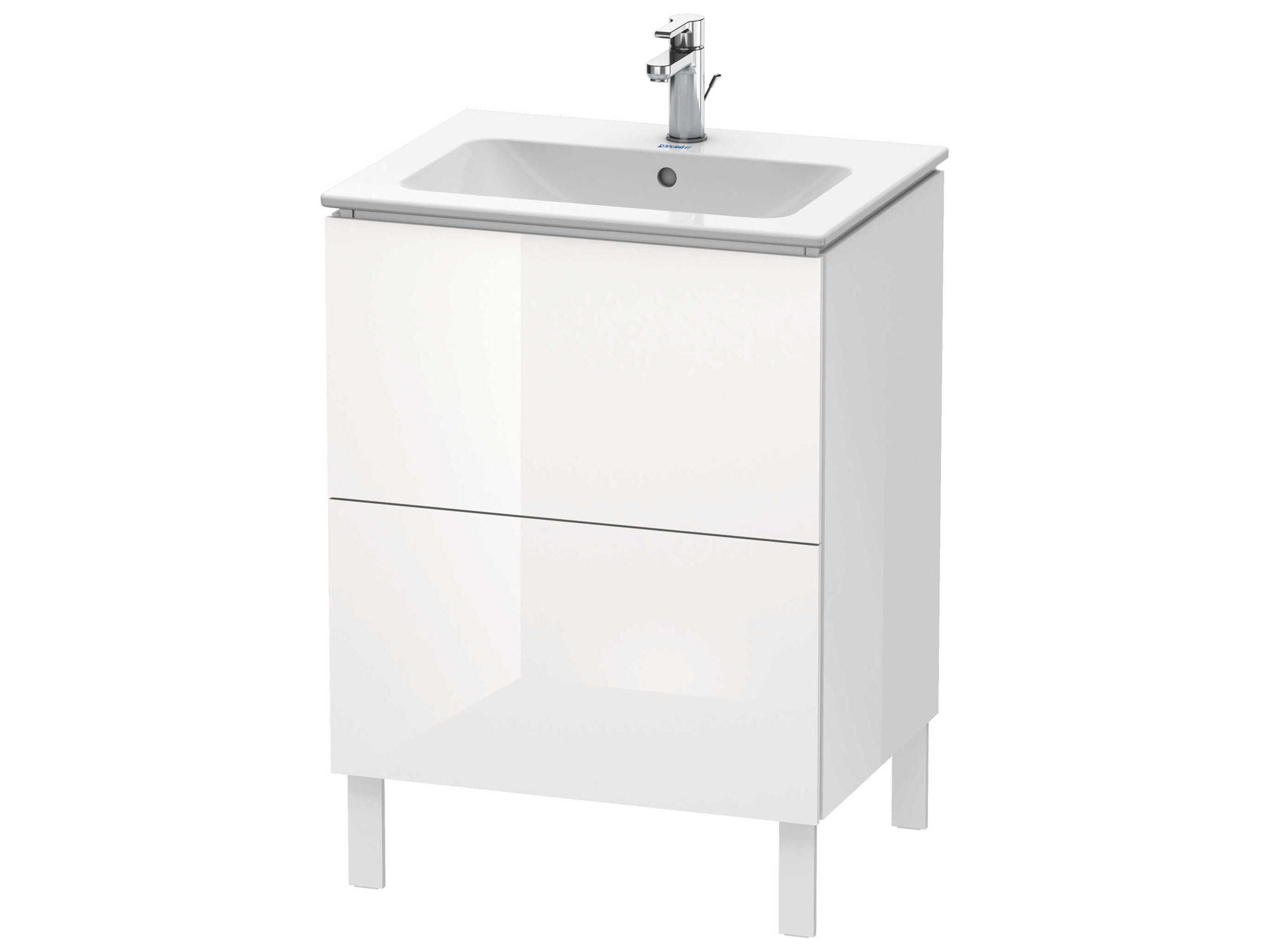 Duravit L-cube 24'' Two Drawer White High Gloss Wall-Mounted Vanity Unit