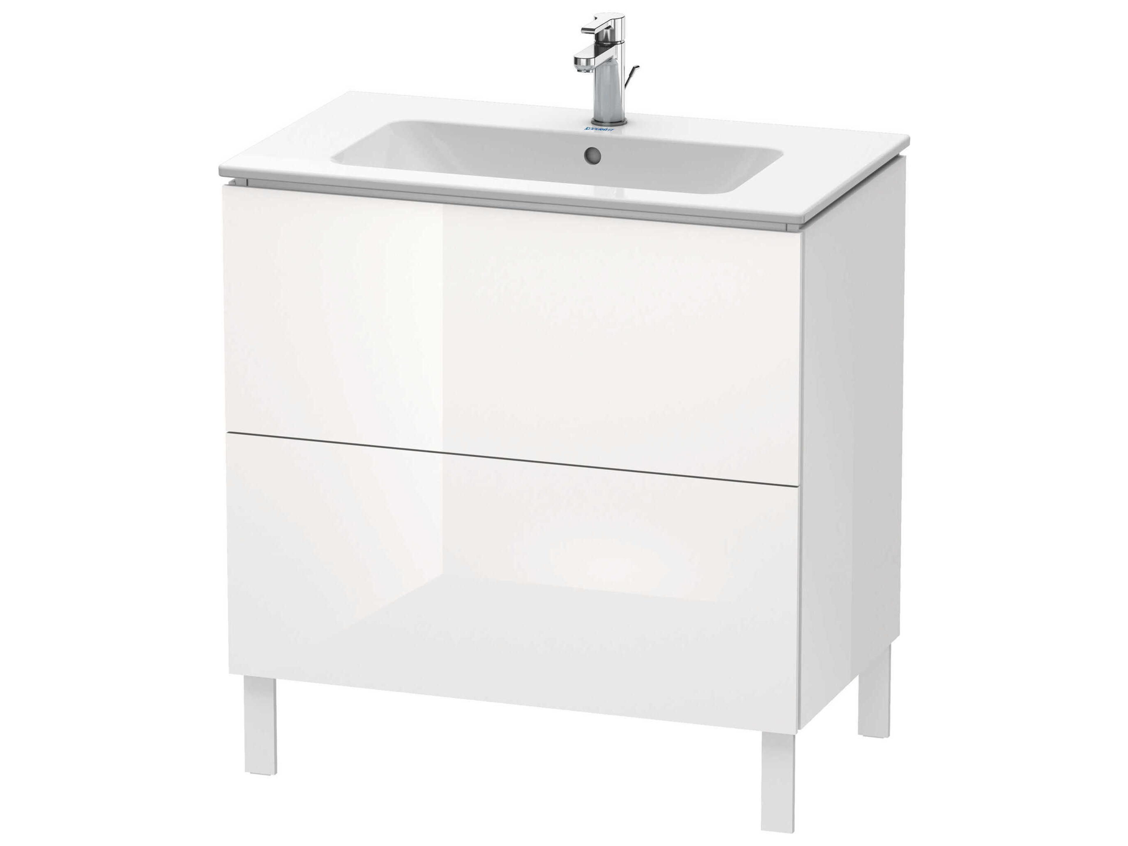 Duravit L-cube 32'' Two Drawer White High Gloss Wall-Mounted Vanity Unit