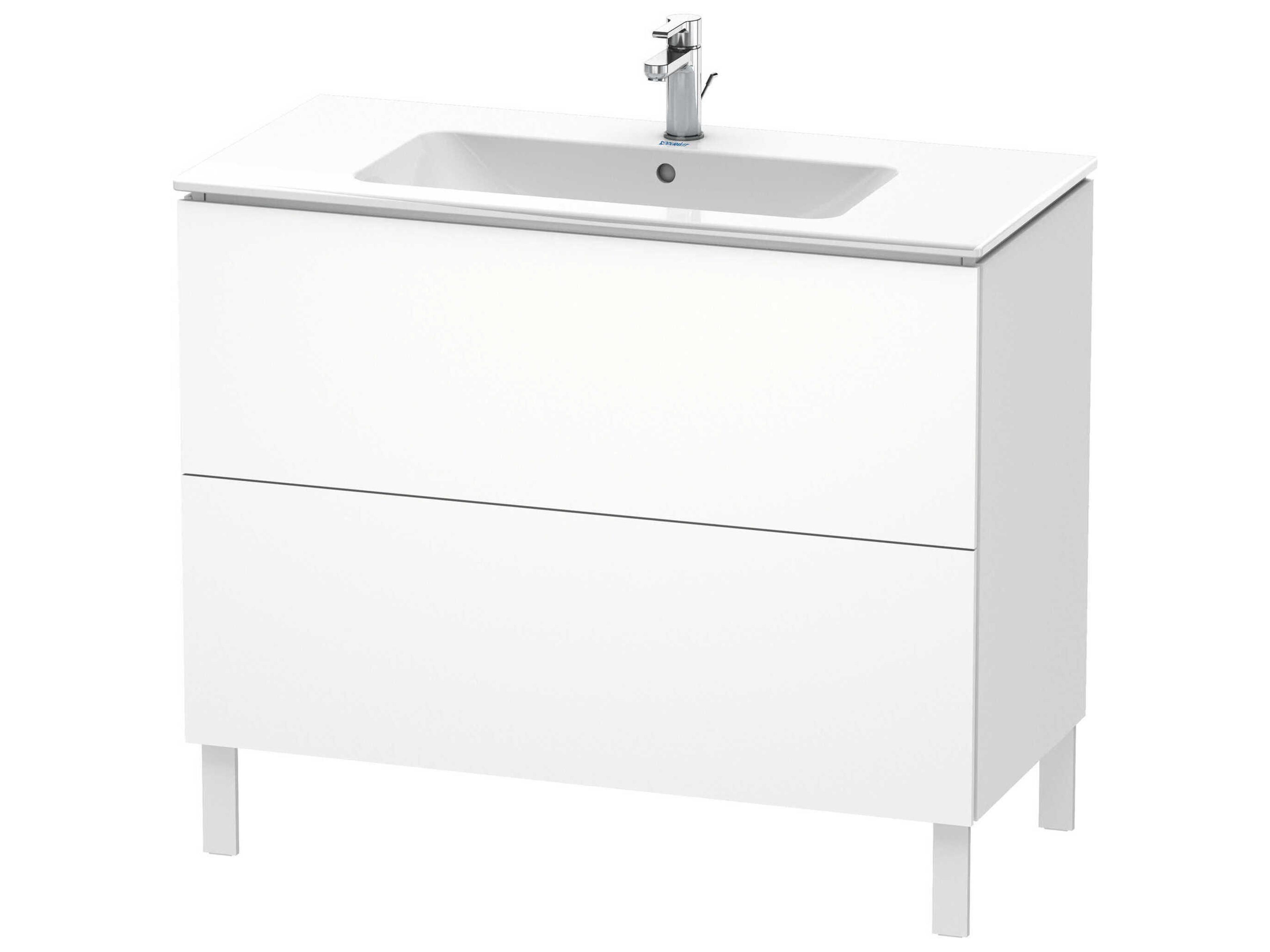 Duravit L-cube 40'' Two Drawer White Matt Wall-Mounted Vanity Unit