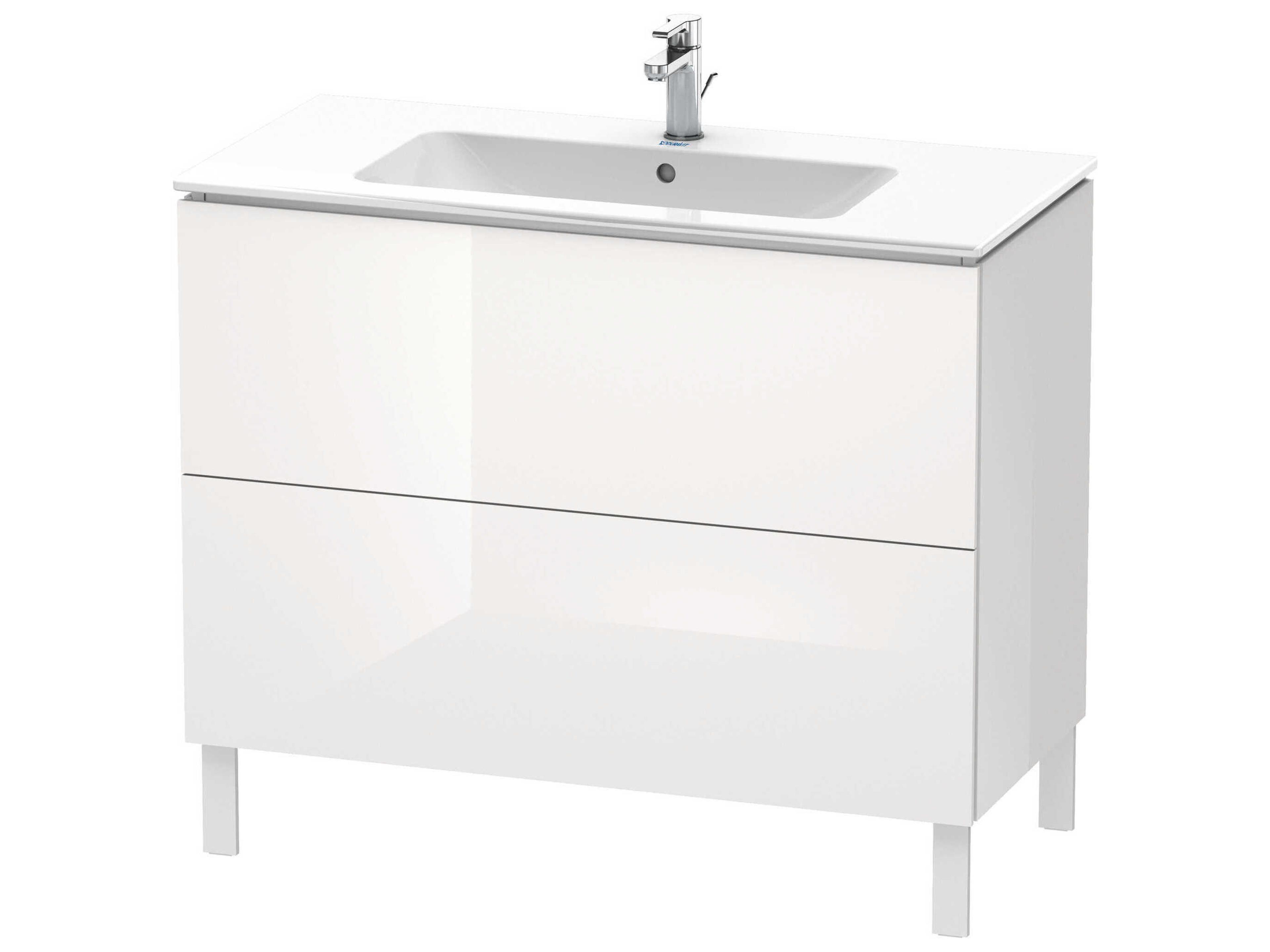 Duravit L-cube 40'' Two Drawer White High Gloss Wall-Mounted Vanity Unit