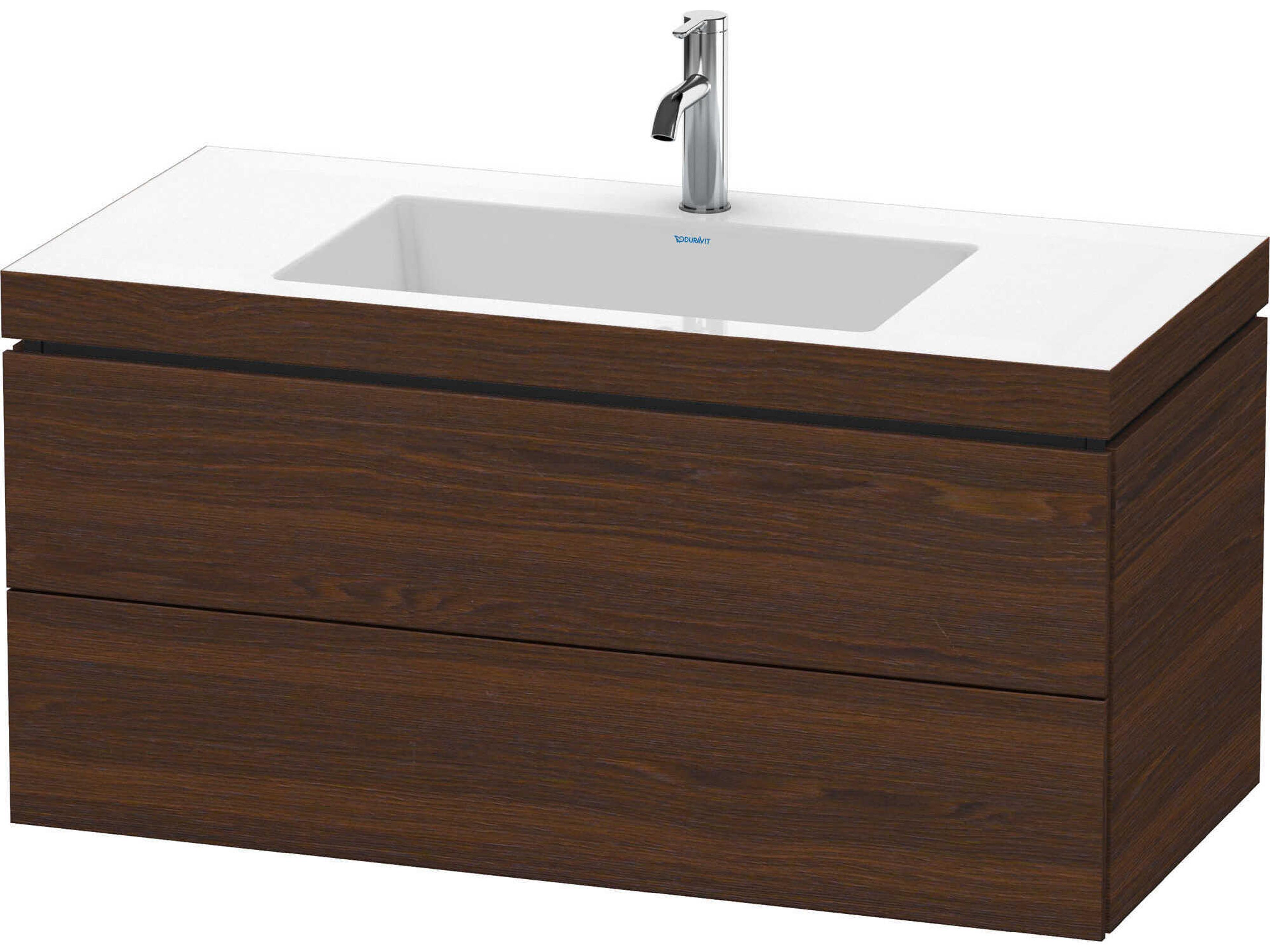 Duravit L-cube 39'' Two Walnut (Brushed) Matt Wall-Mounted Vanity Unit