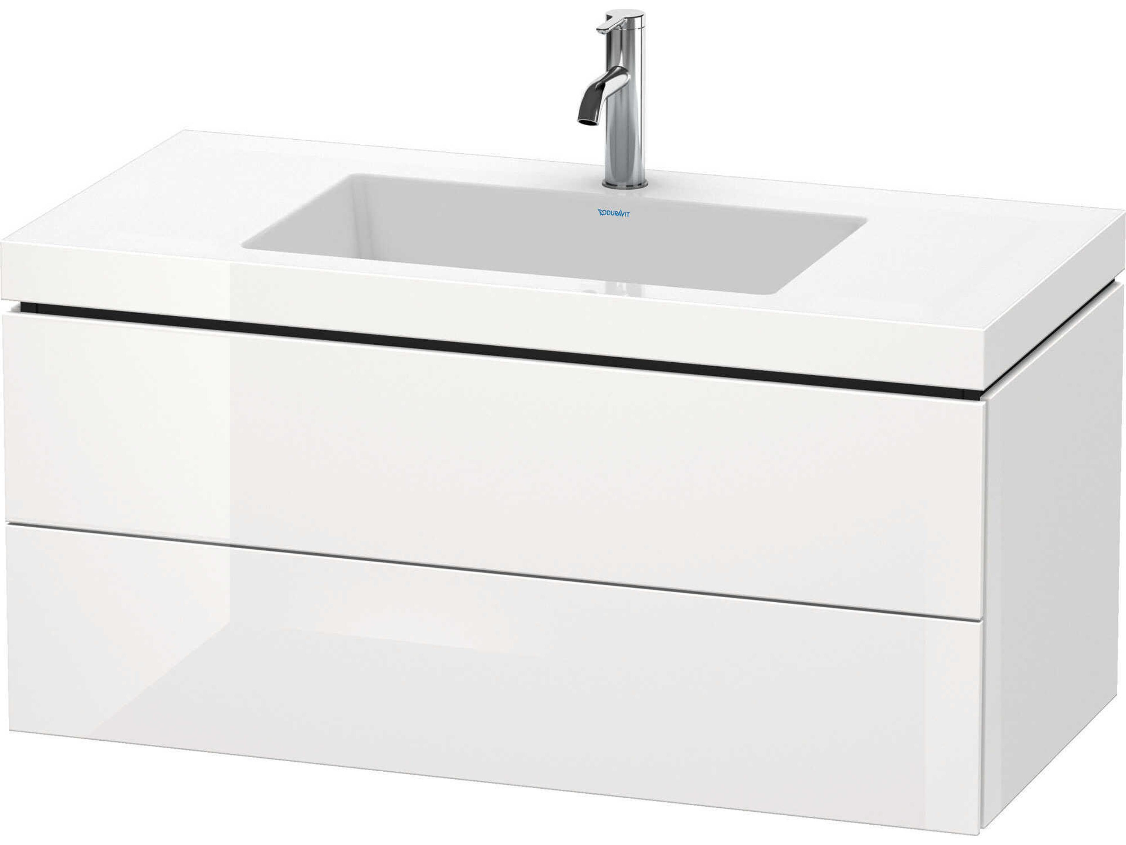 Duravit L-cube 39'' Two Drawer White High Gloss (Lacquer) Wall-Mounted Vanity Unit