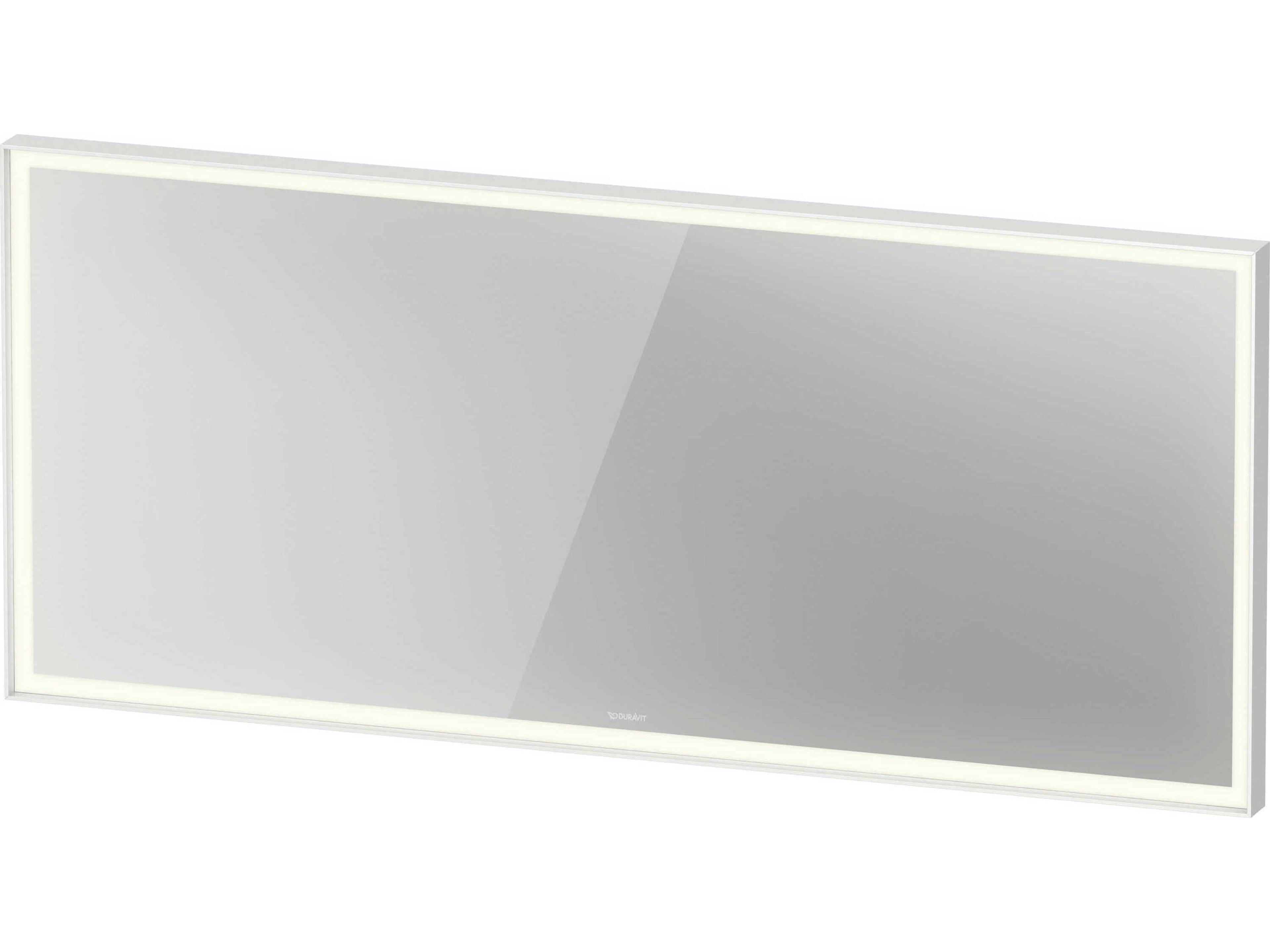 L-cube 63'' White Aluminium Matte Frame LED Mirror - Sensor Switch