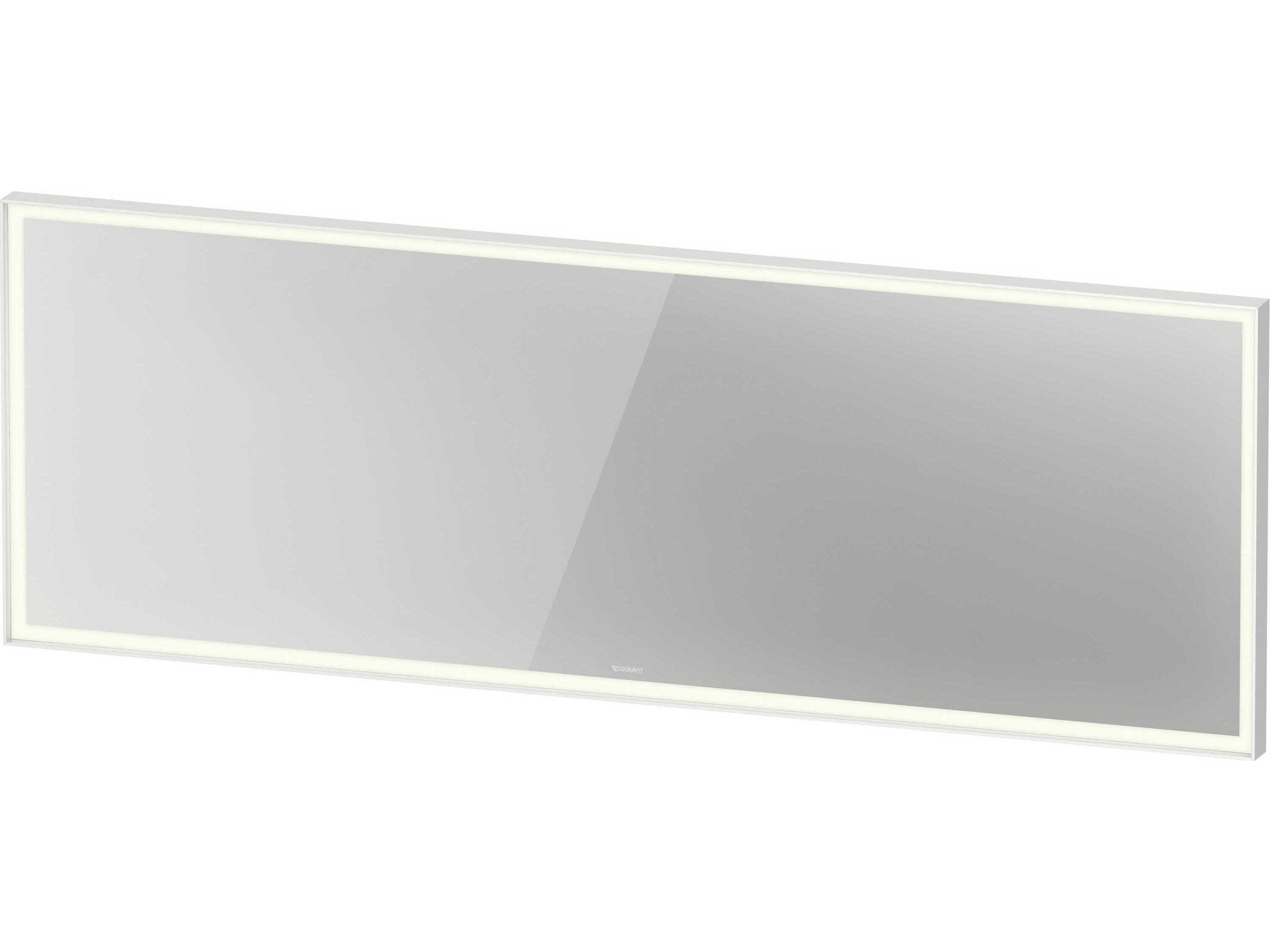 L-cube 79'' White Aluminium Matte Frame LED Mirror - Sensor Switch