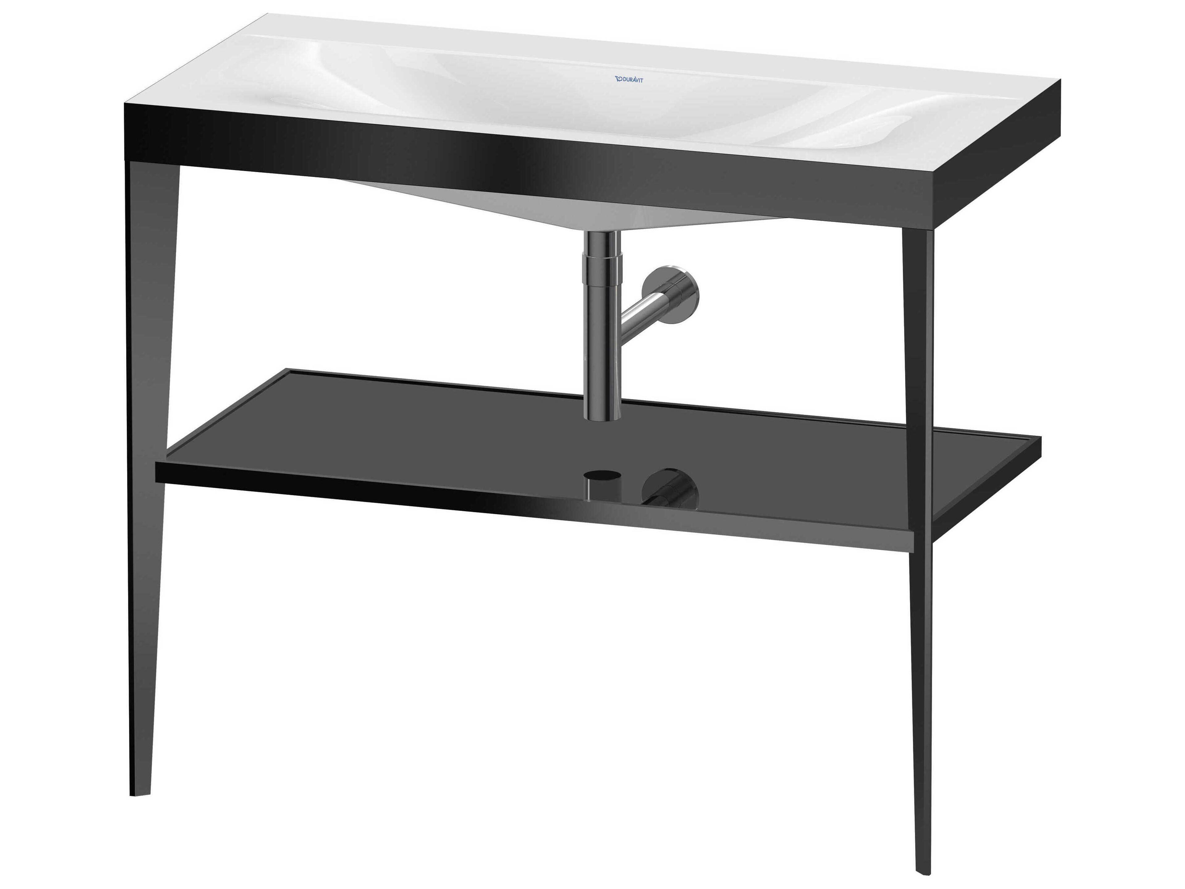 Duravit Xviu 39'' Black Set with Metal Console