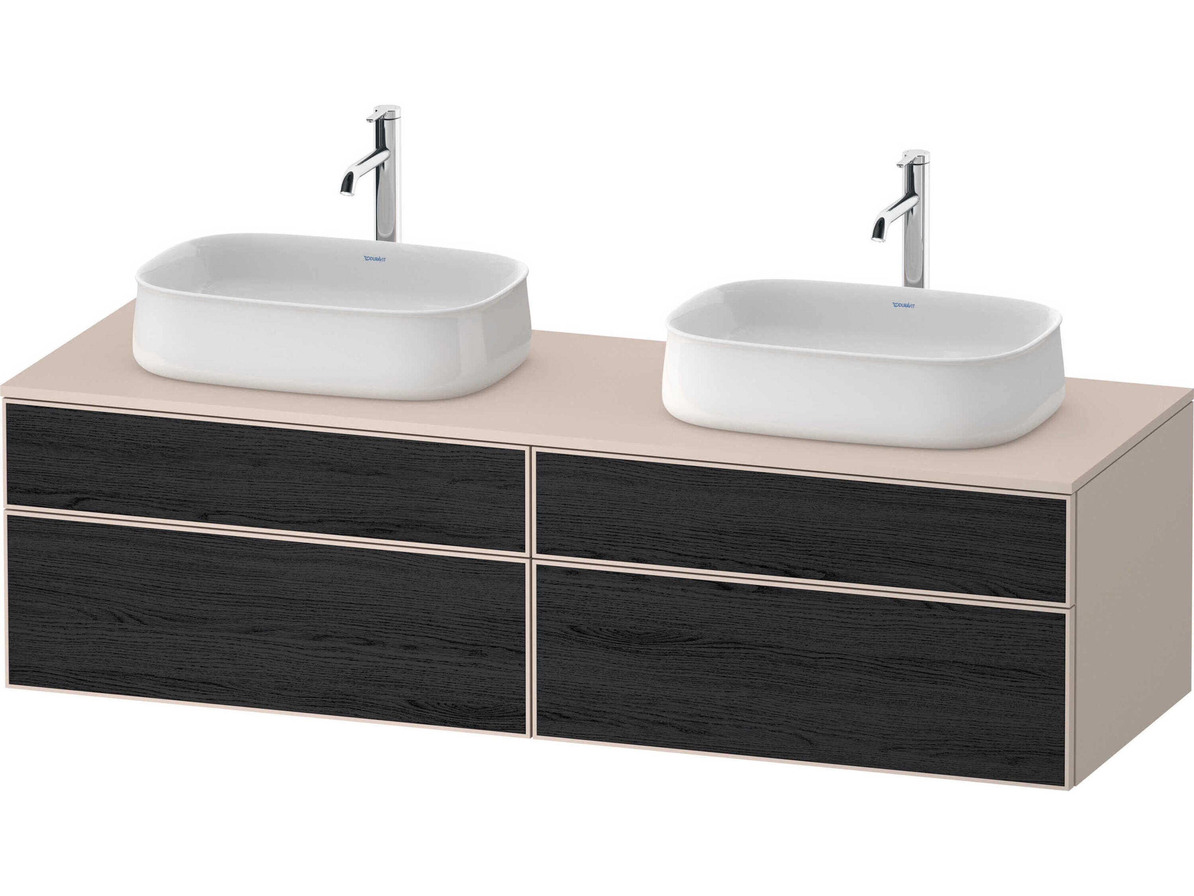 Duravit Zencha 63'' Black Oak Matt/Taupe Super Matt Wall-Mounted Vanity Unit