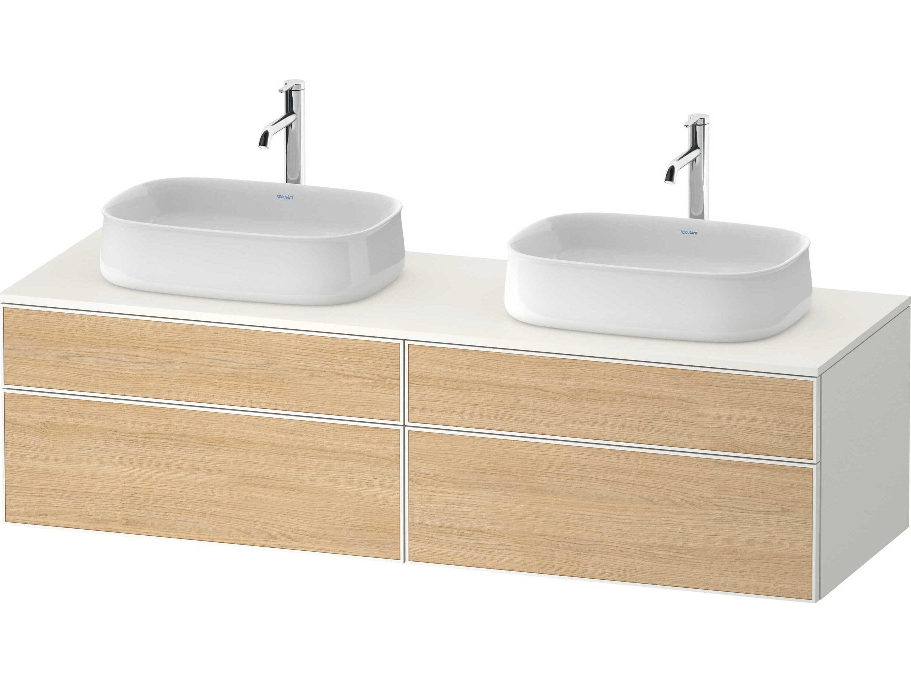 Duravit Zencha 63'' Natural Oak Matt/White Super Matt Wall-Mounted Vanity Unit