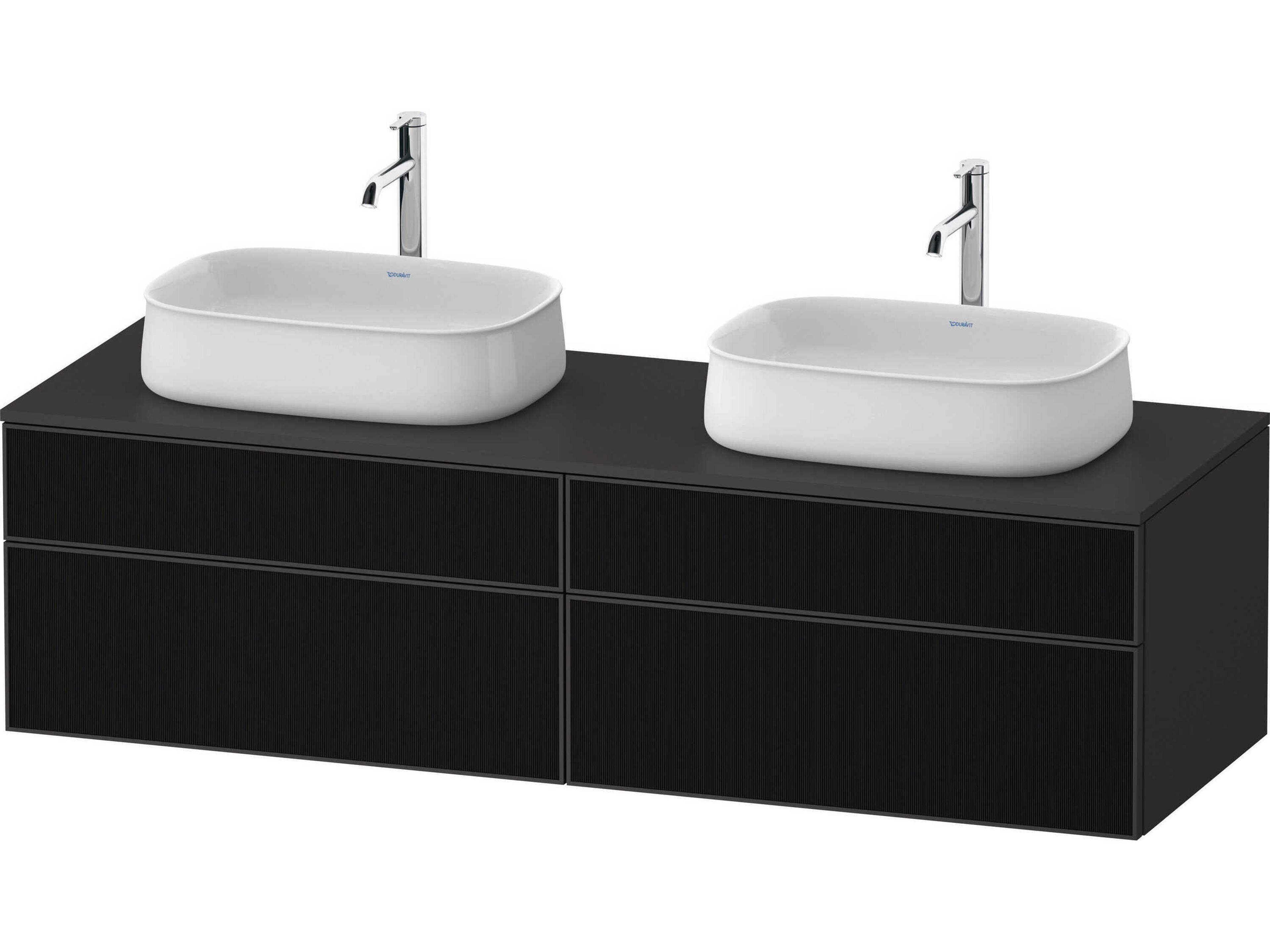 Duravit Zencha 63'' Black/Graphite Super Matt Wall-Mounted Vanity Unit