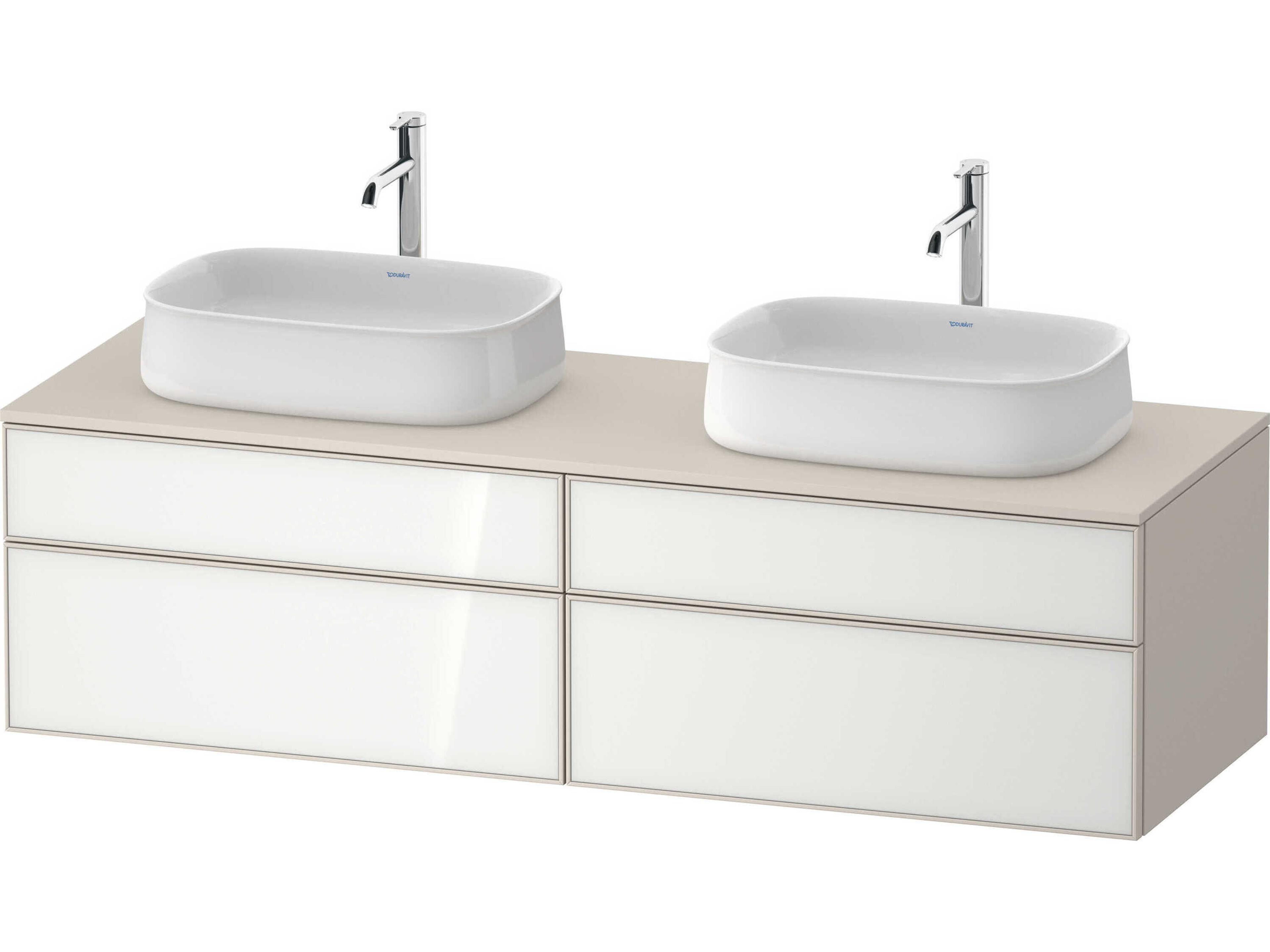 Duravit Zencha 63'' White/Taupe Super Matt Wall-Mounted Vanity Unit
