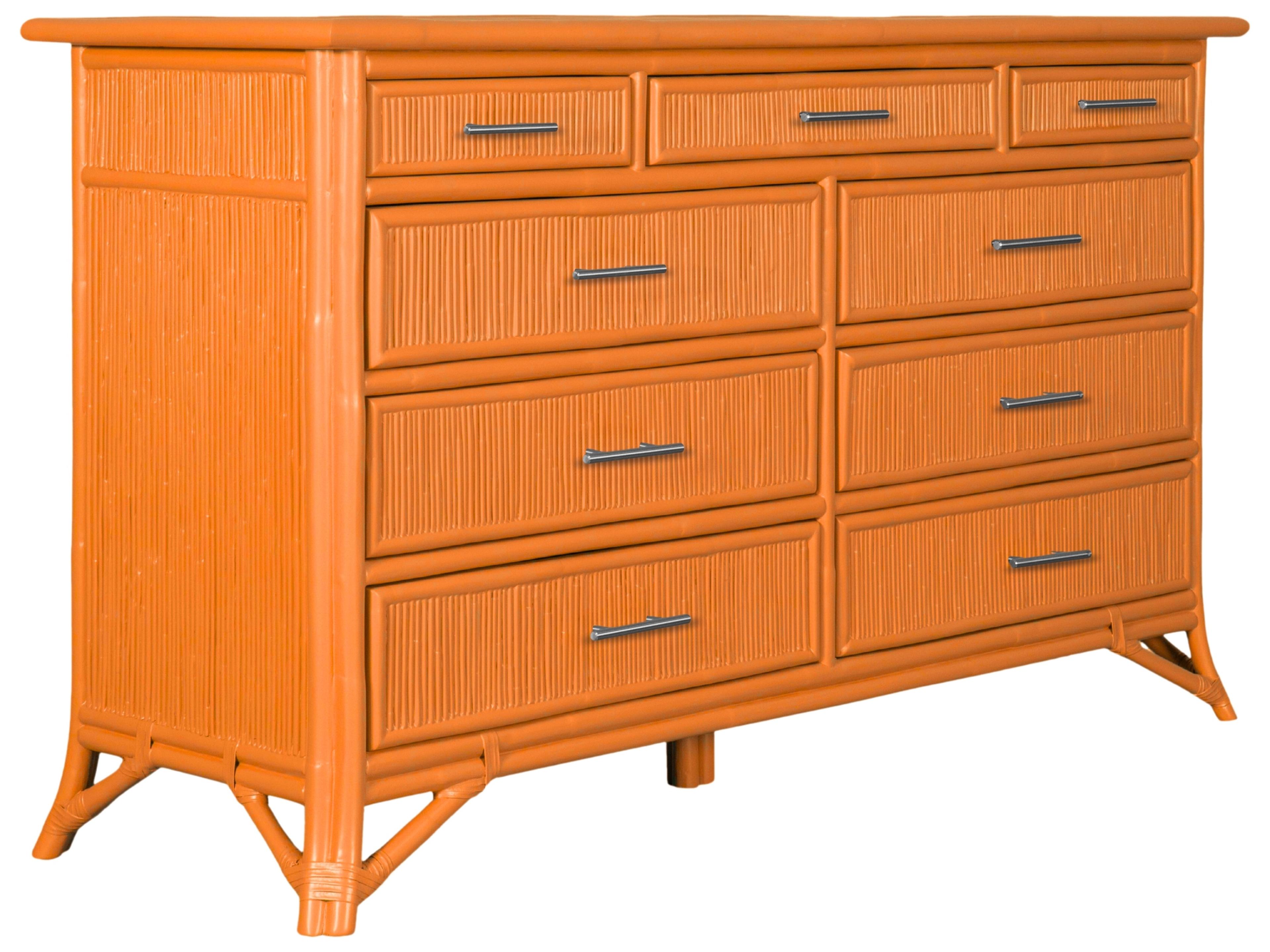 David Francis Pencil Rattan Nine-Drawer Dresser
