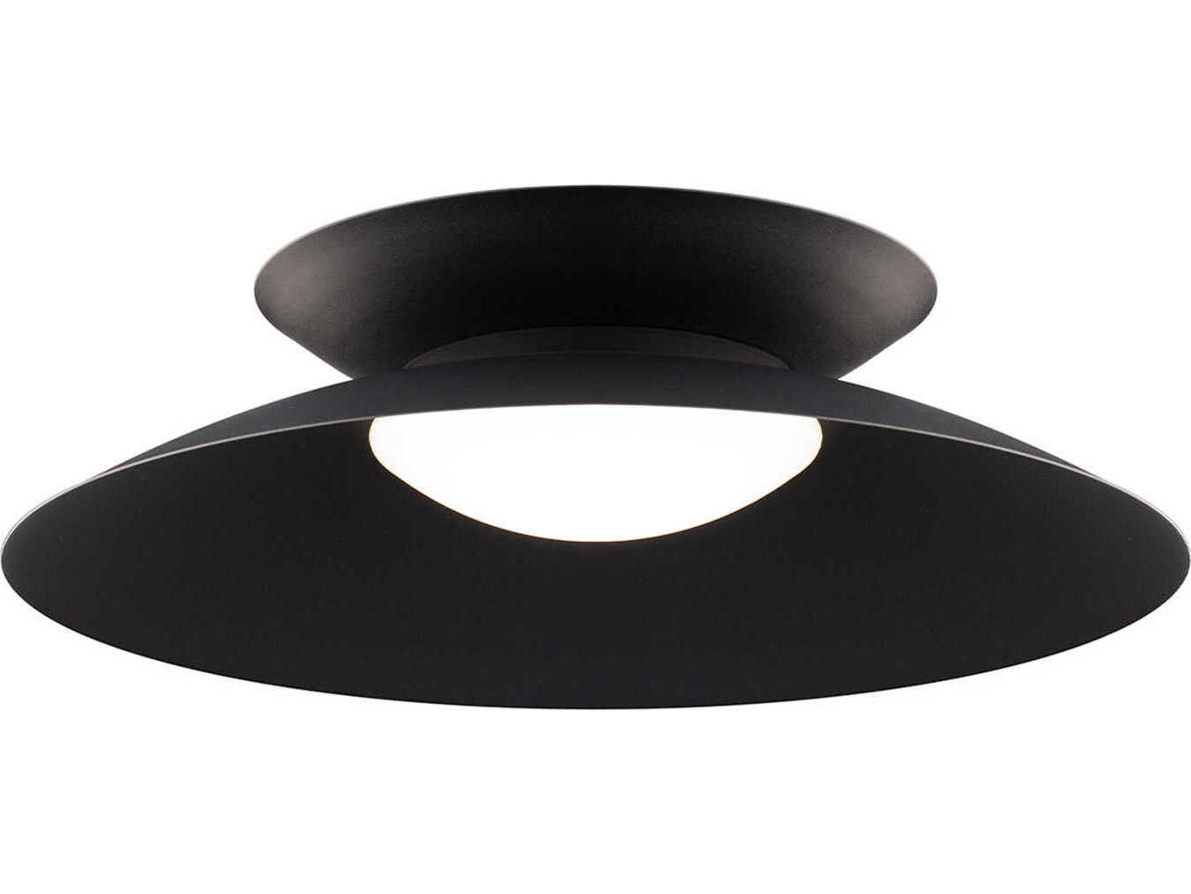 dweLED by WAC Lighting Miso 1-Light Black Semi Flush Mount