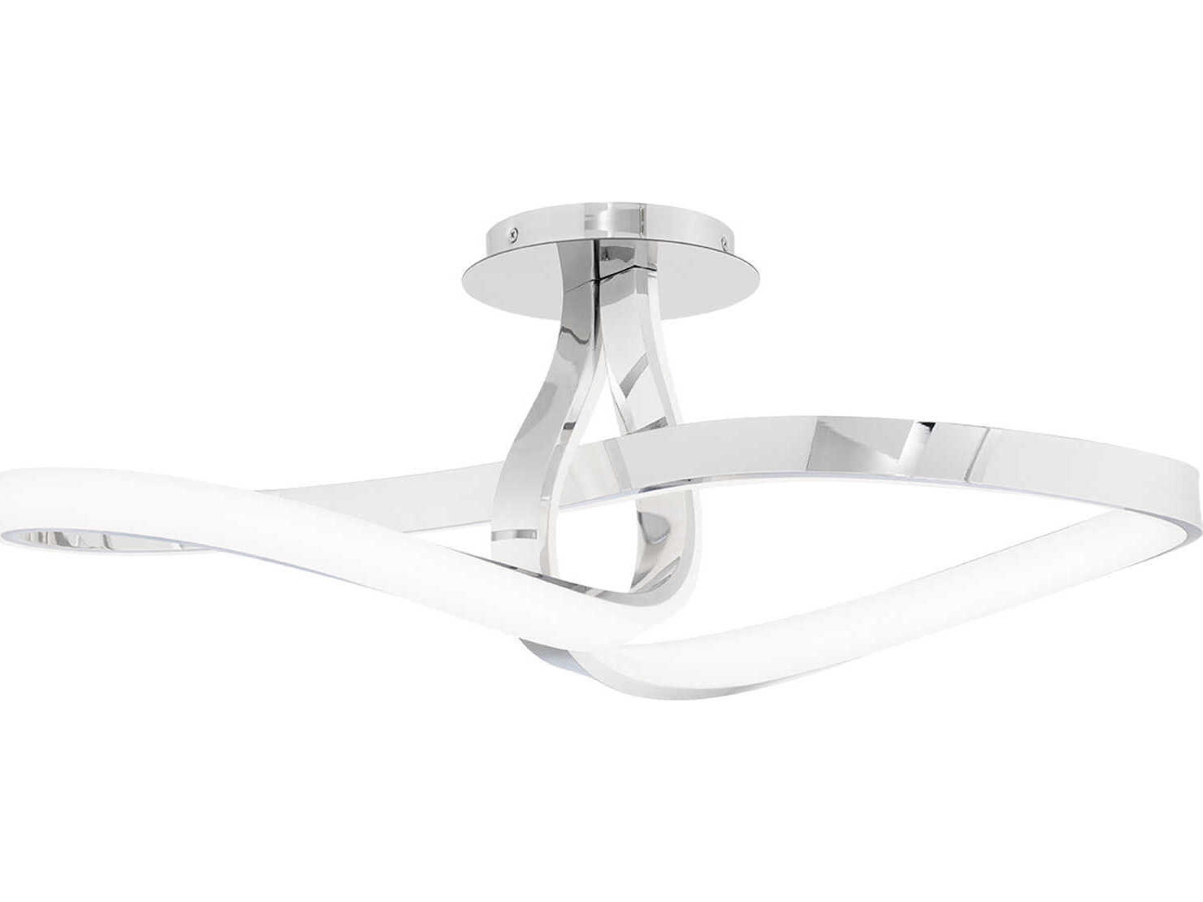 dweLED by WAC Lighting Mobius 1-Light Chrome Semi Flush Mount