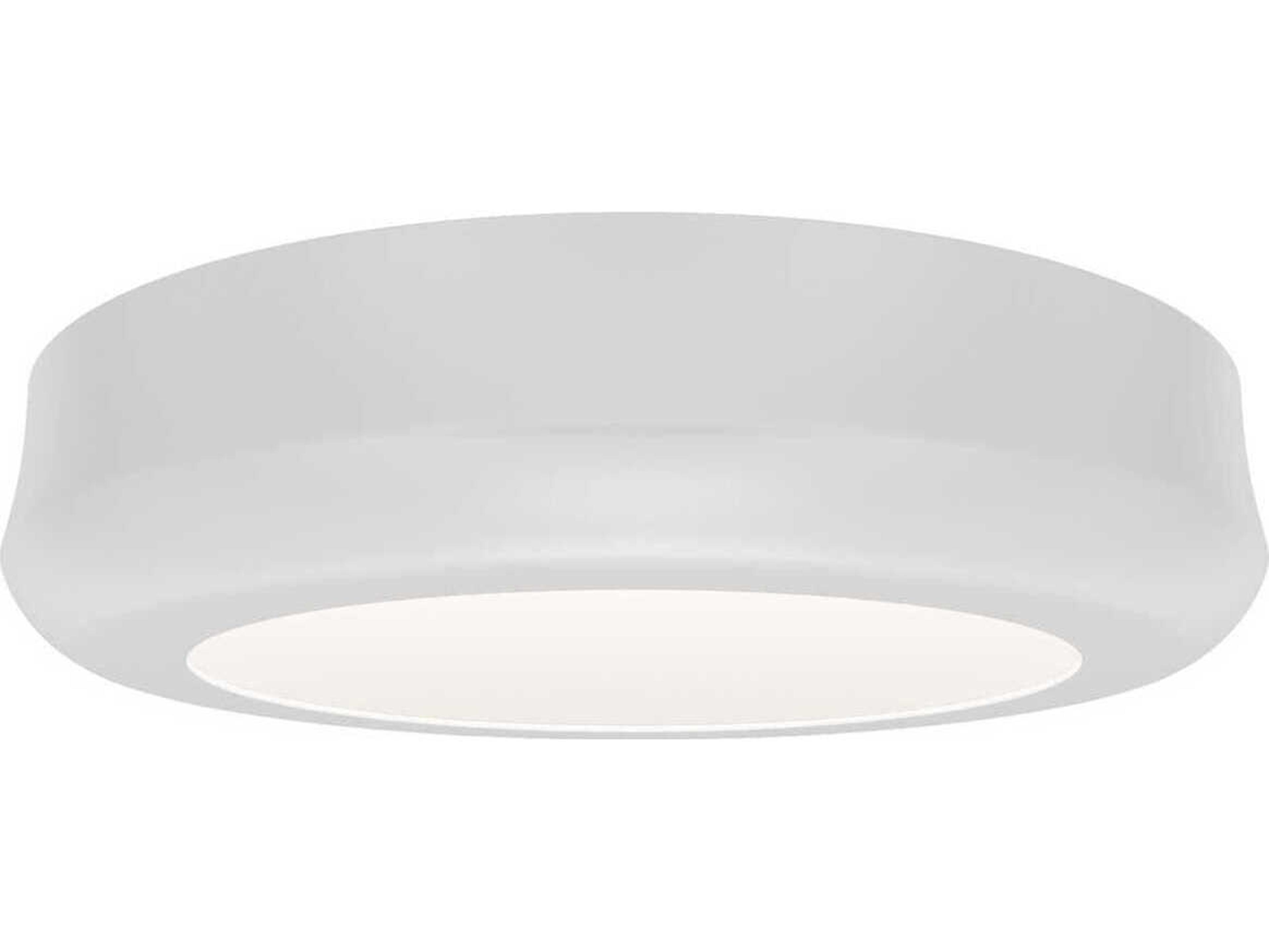 dweLED by WAC Lighting Parthenon 1-Light White Round Flush Mount