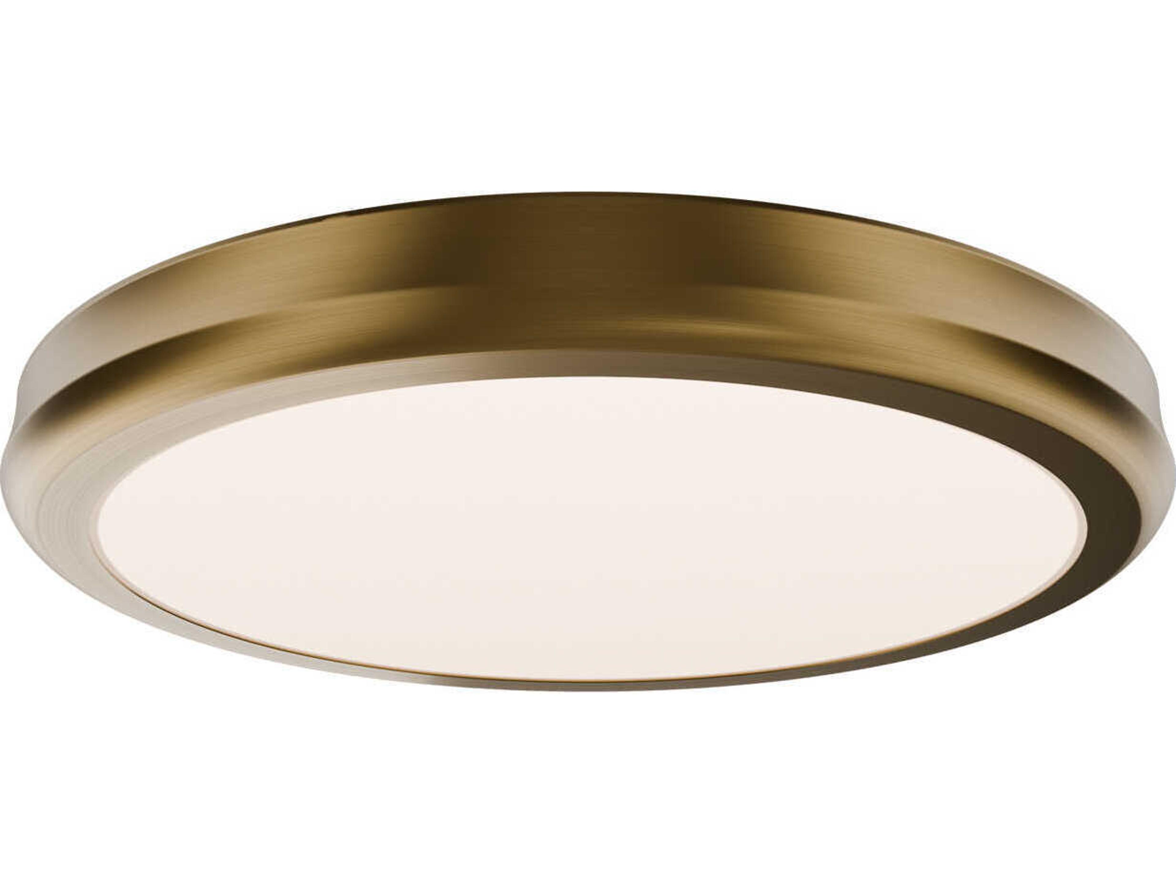 dweLED by WAC Lighting Parthenon 1-Light Aged Brass Round Flush Mount