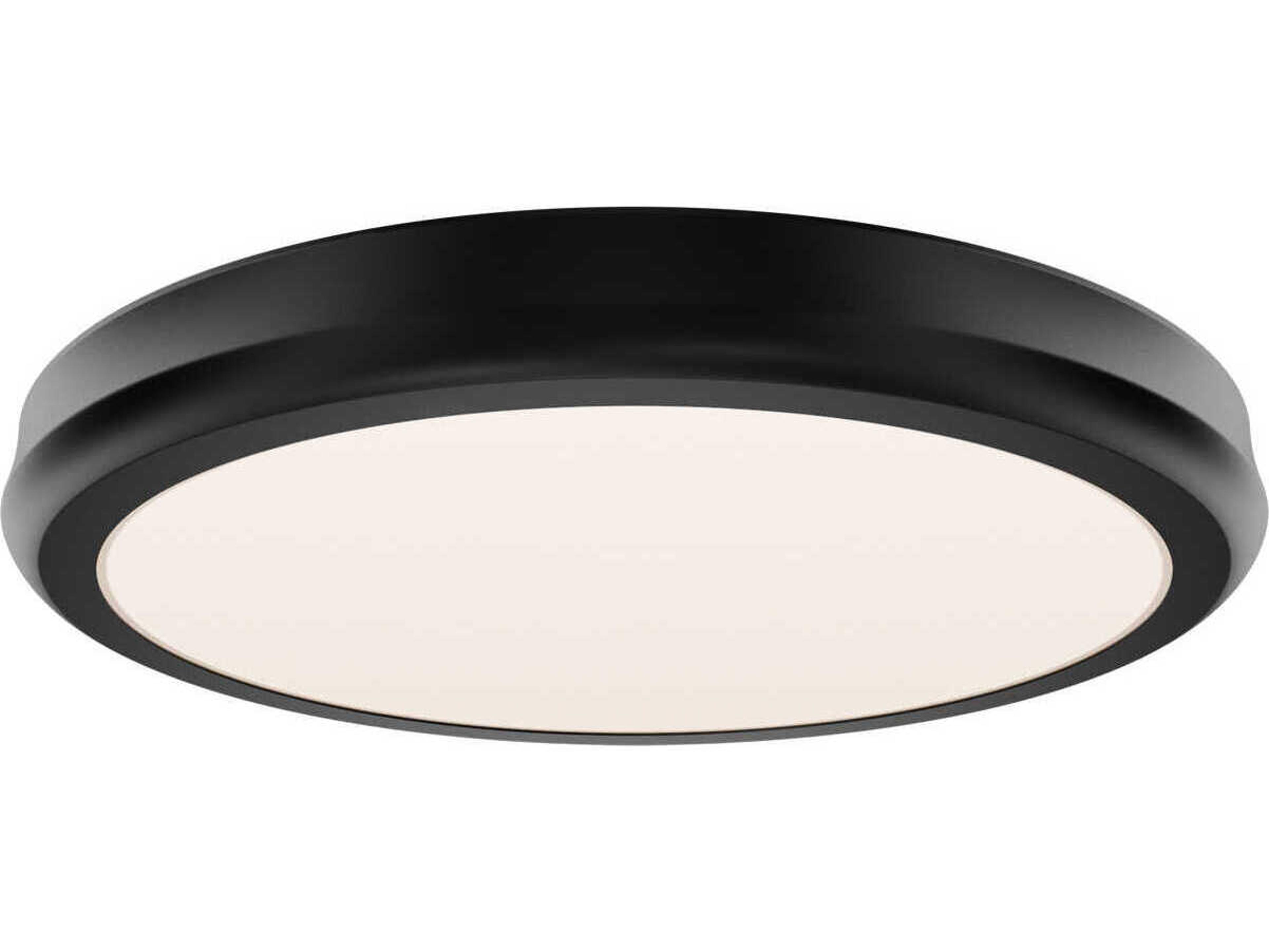 dweLED by WAC Lighting Parthenon 1-Light Black Round Flush Mount