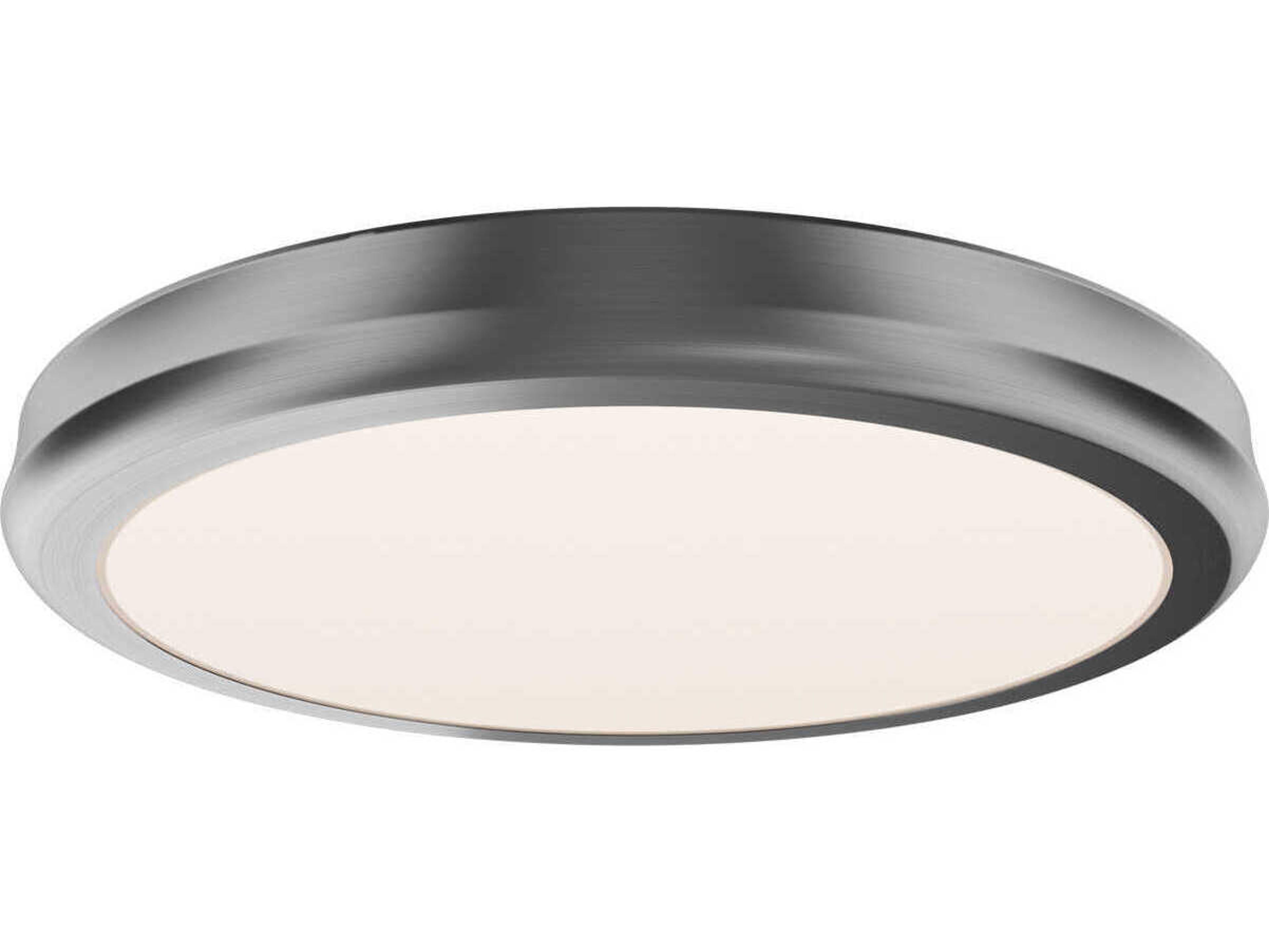 dweLED by WAC Lighting Parthenon 1-Light Brushed Nickel Round Flush Mount