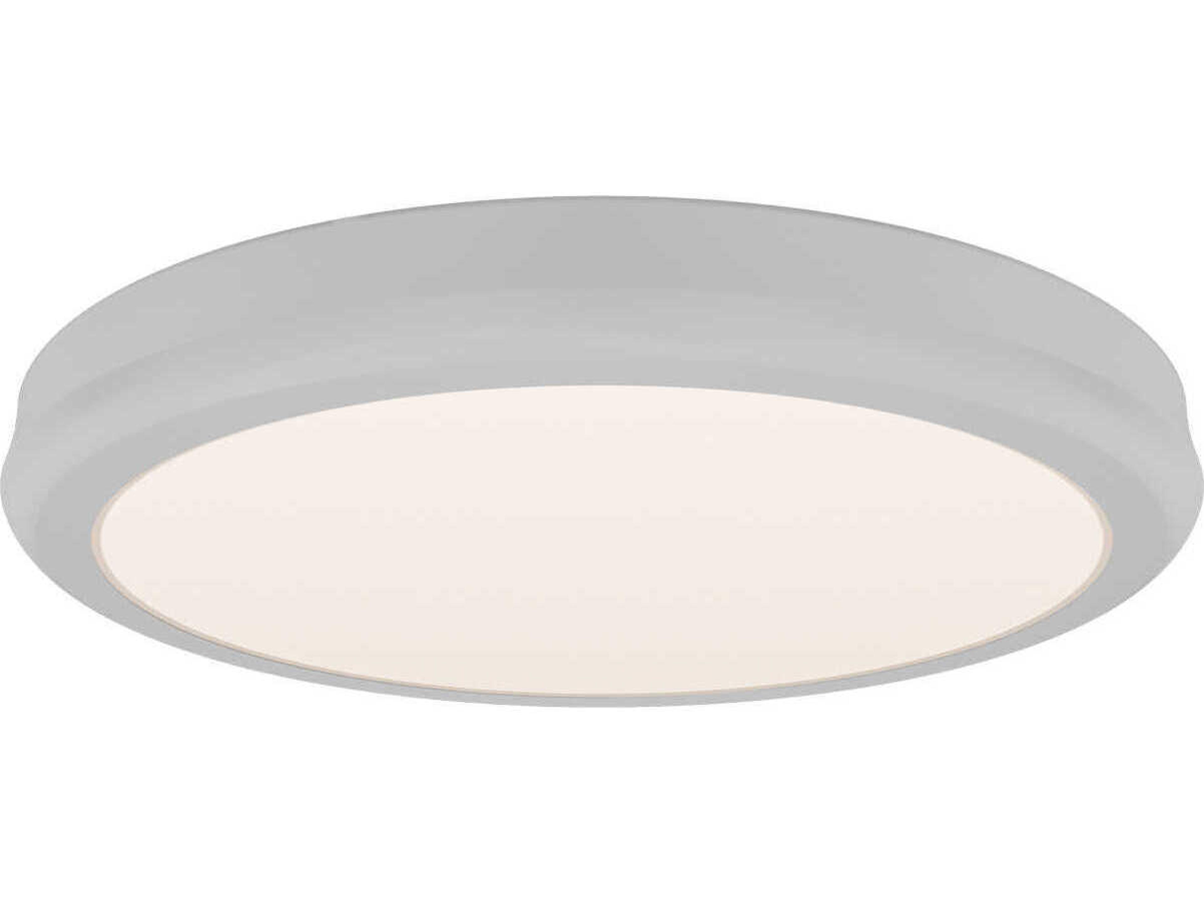 dweLED by WAC Lighting Parthenon 1-Light White Nickel Round Flush Mount