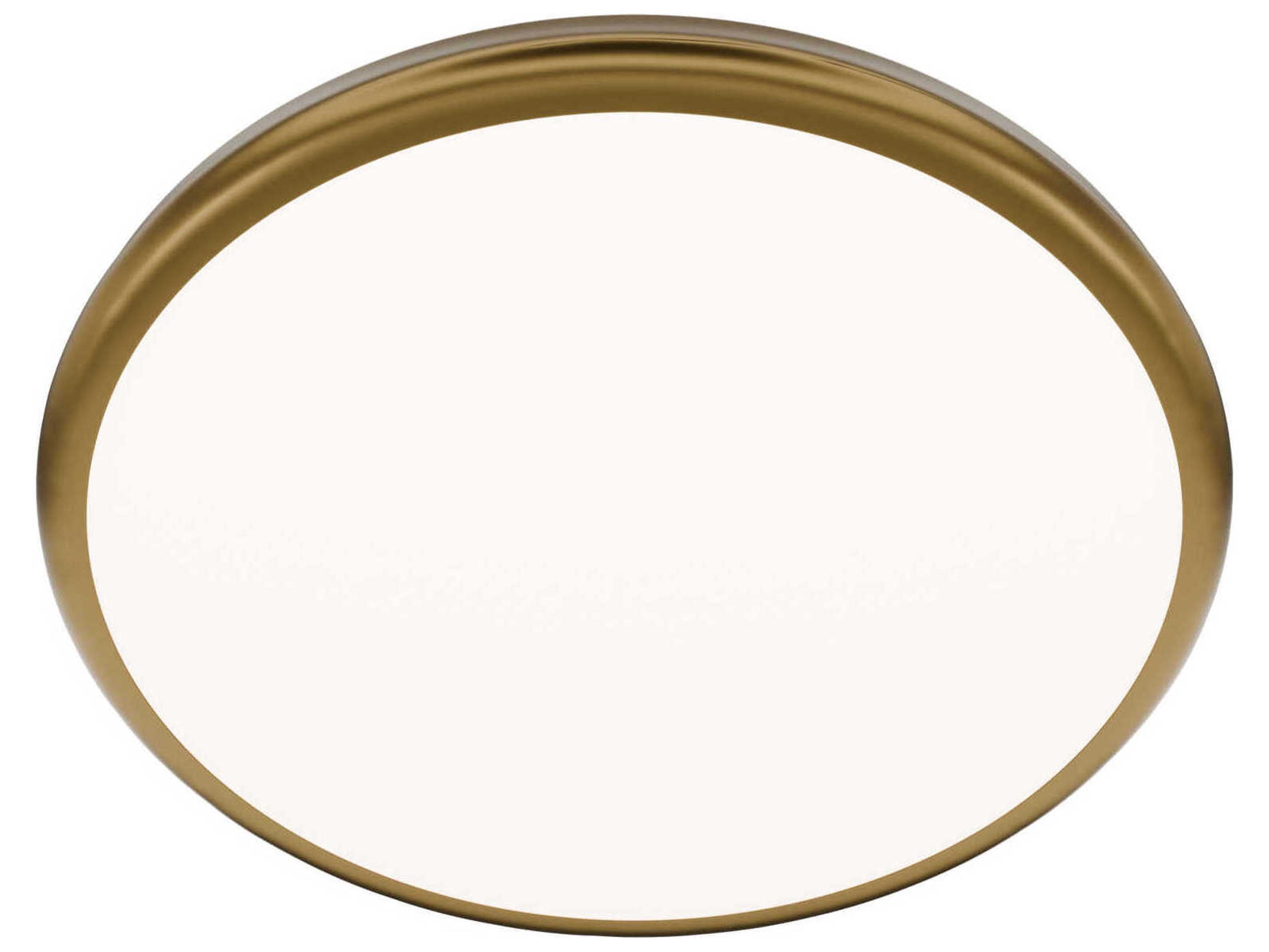 dweLED by WAC Lighting Parthenon 1-Light Aged Brass Round Flush Mount