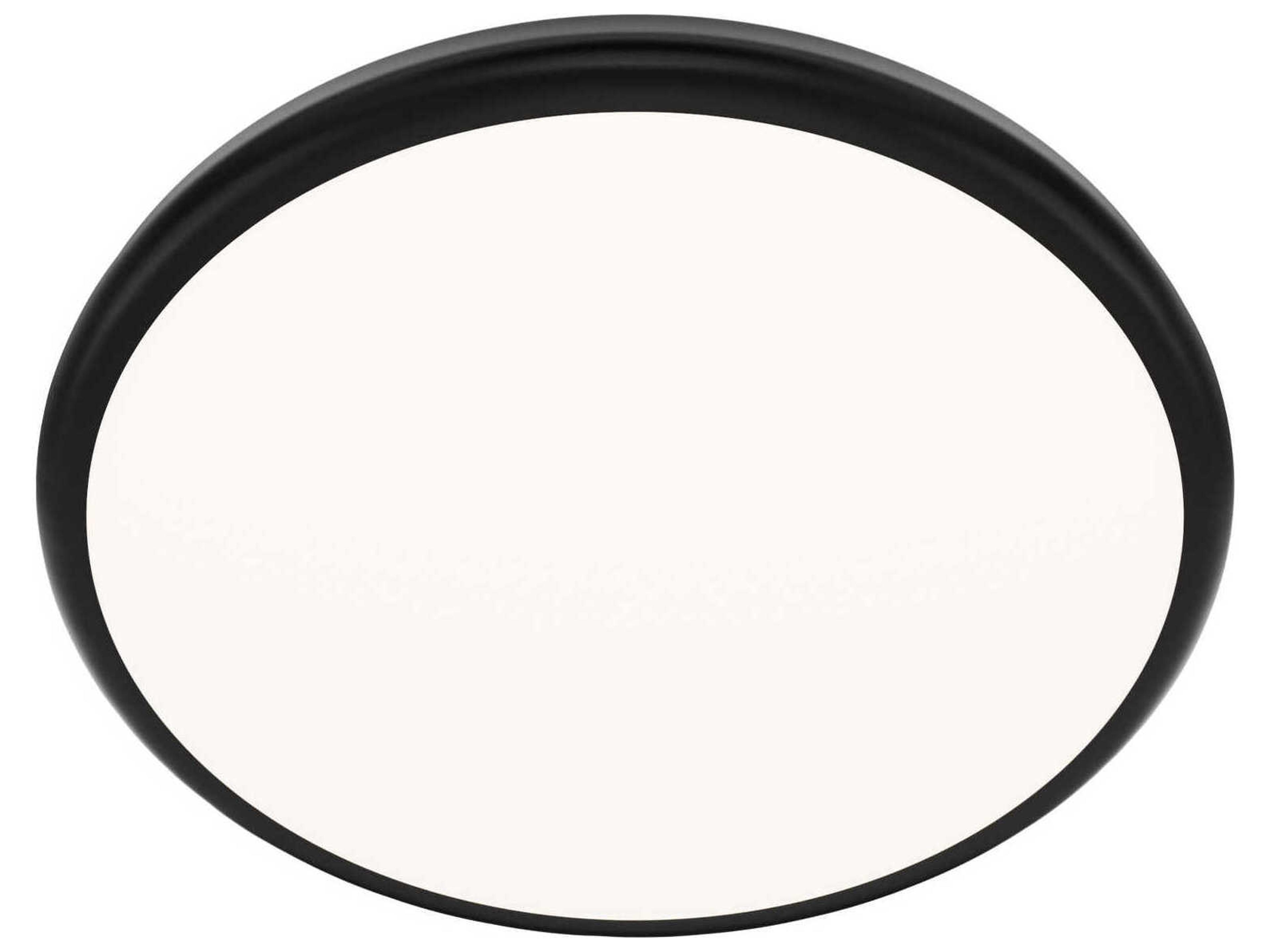 dweLED by WAC Lighting Parthenon 1-Light Black Round Flush Mount