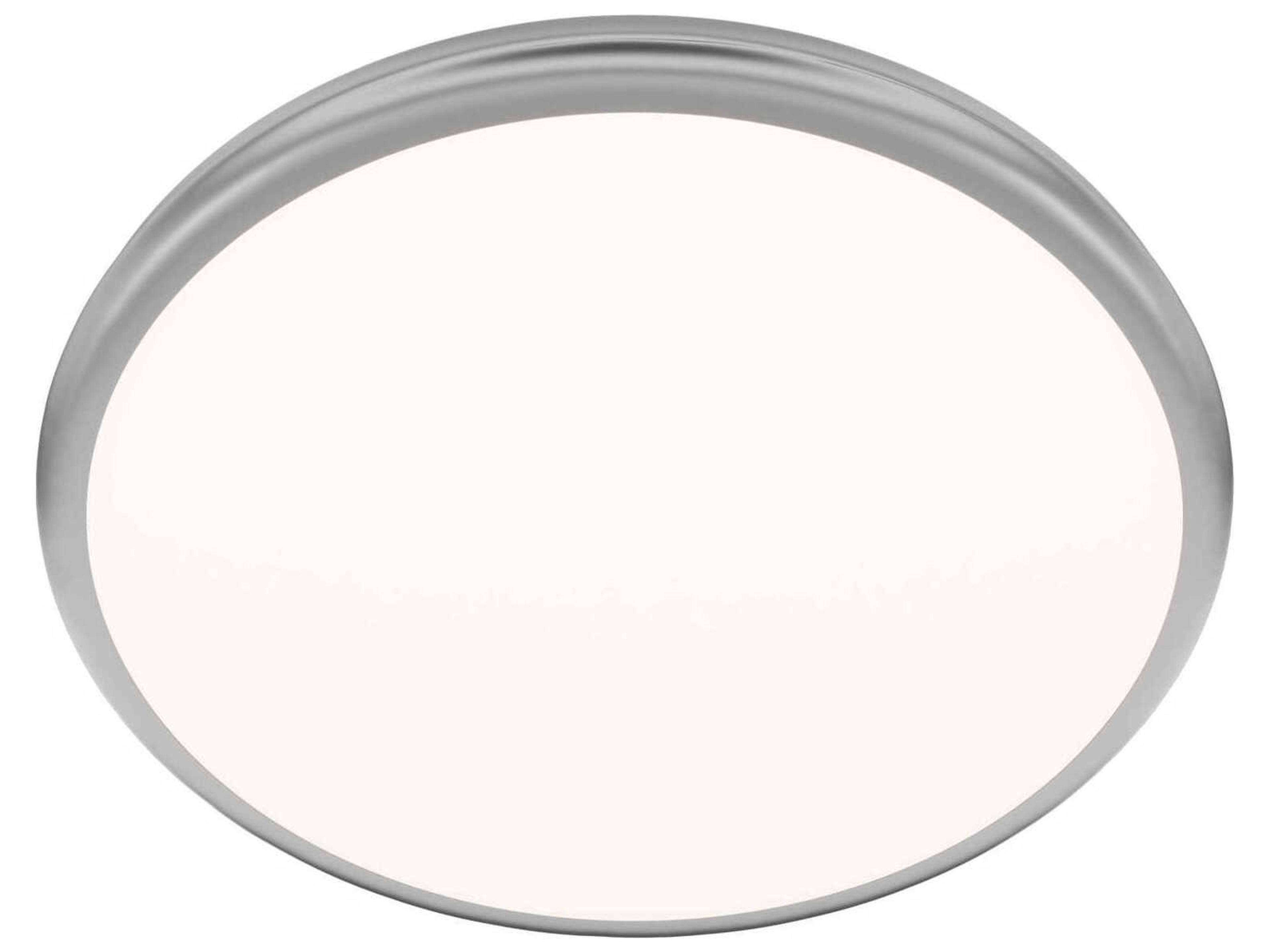 dweLED by WAC Lighting Parthenon 1-Light Brushed Nickel Round Flush Mount