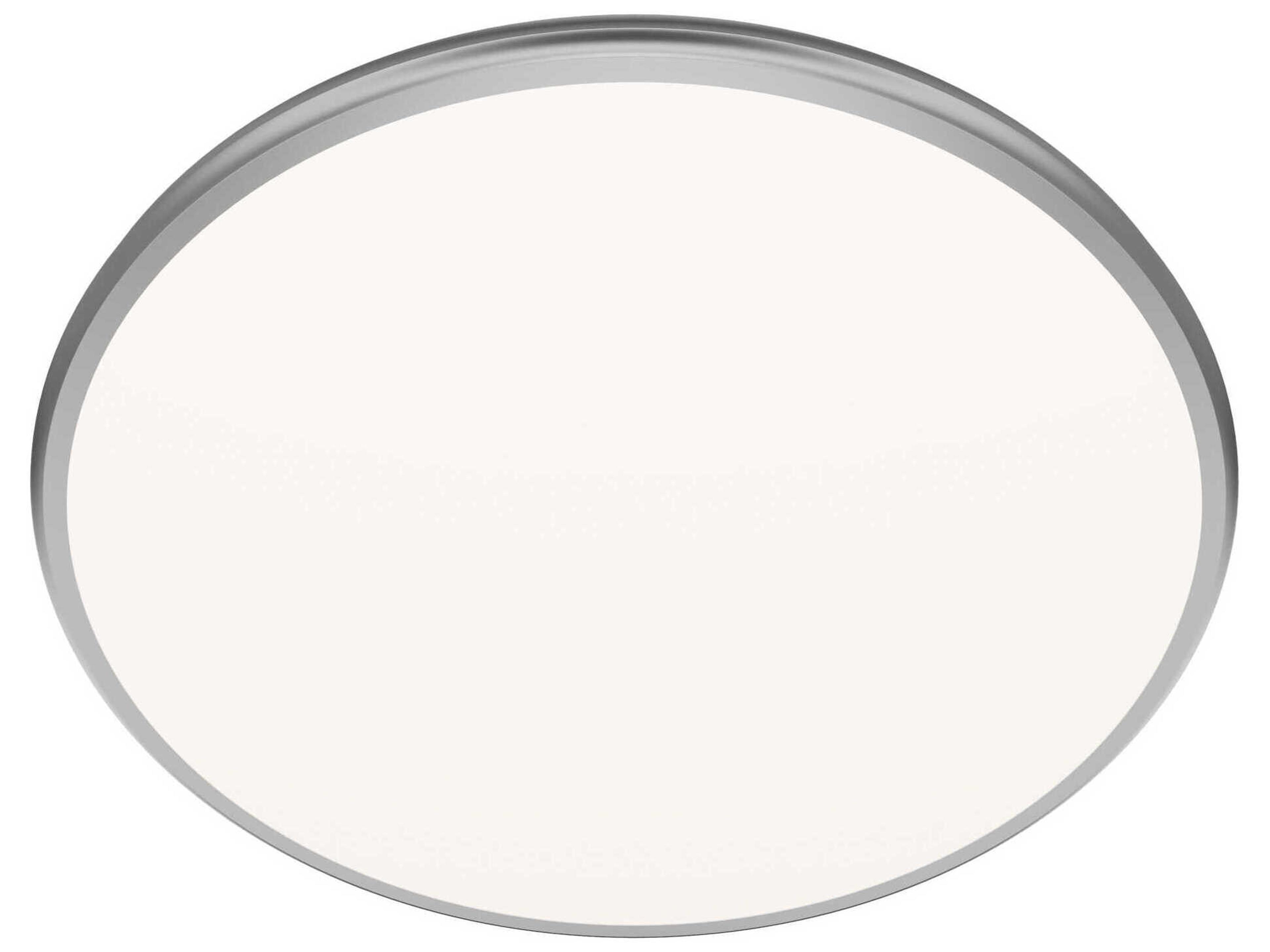 dweLED by WAC Lighting Parthenon 1-Light Brushed Nickel Round Flush Mount