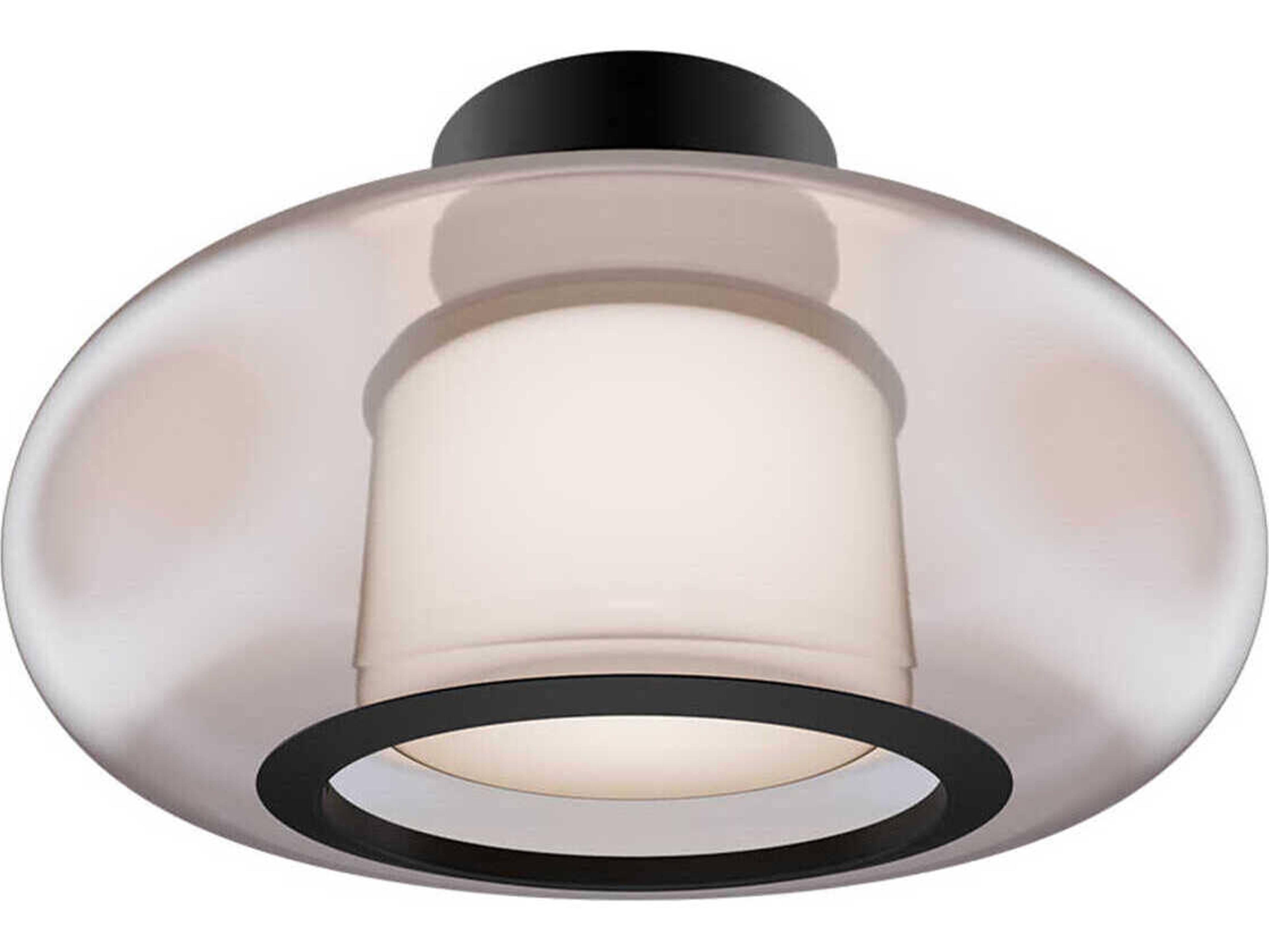Doma 1-Light Black Round Flush Mount