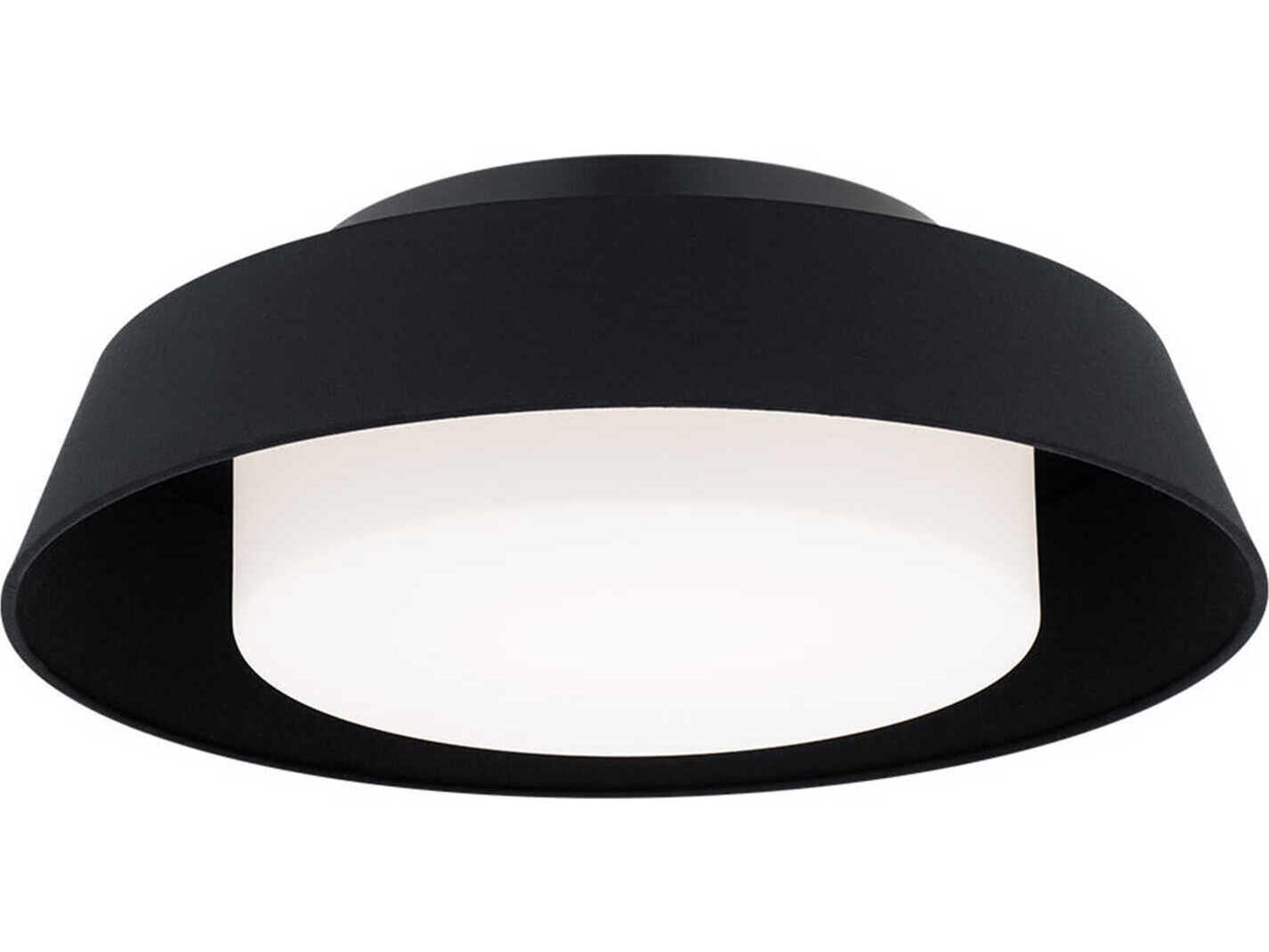 dweLED by WAC Lighting Chapeau 1-Light Black Drum Flush Mount