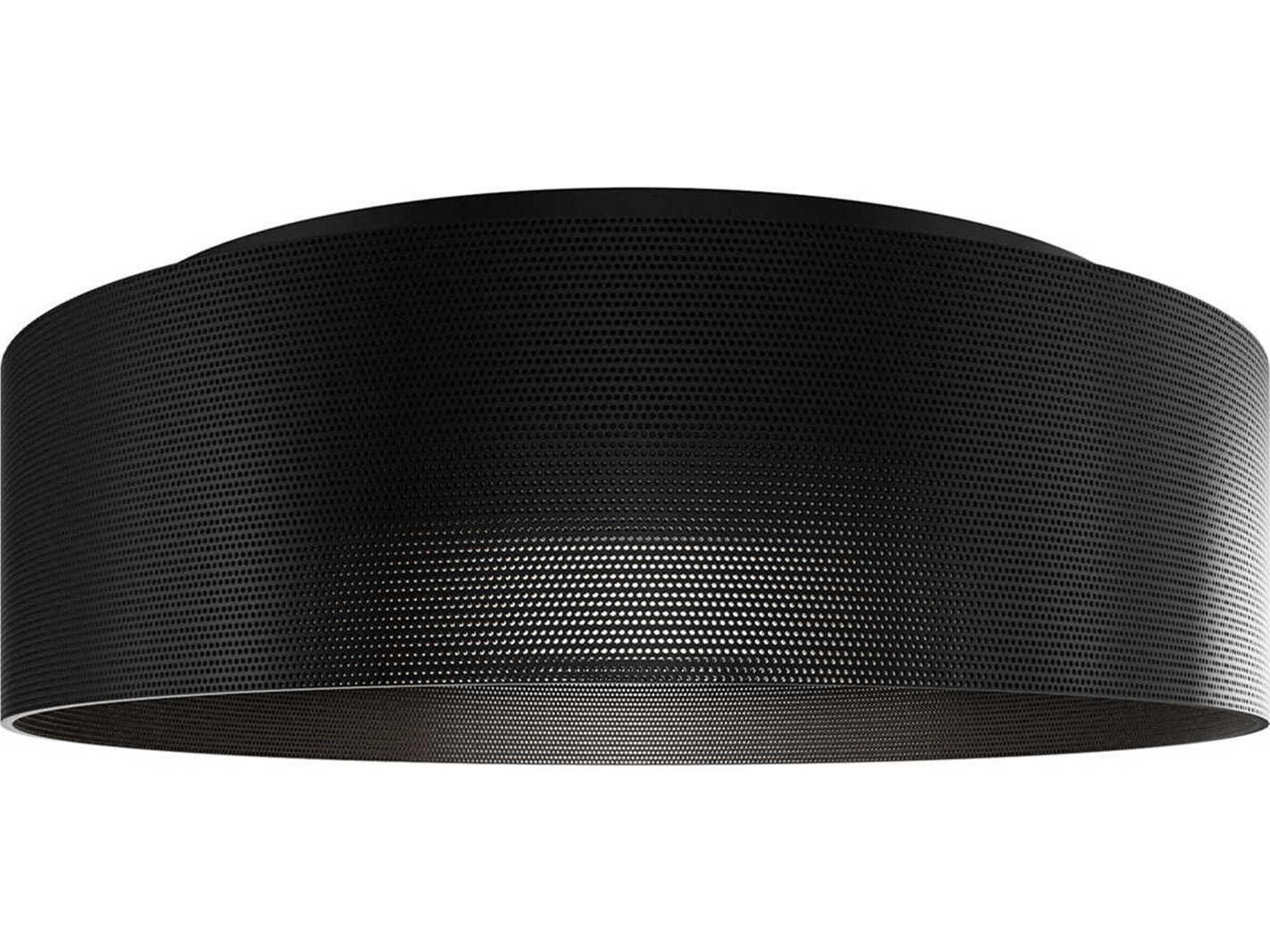 Grille 1-Light Black Round Flush Mount