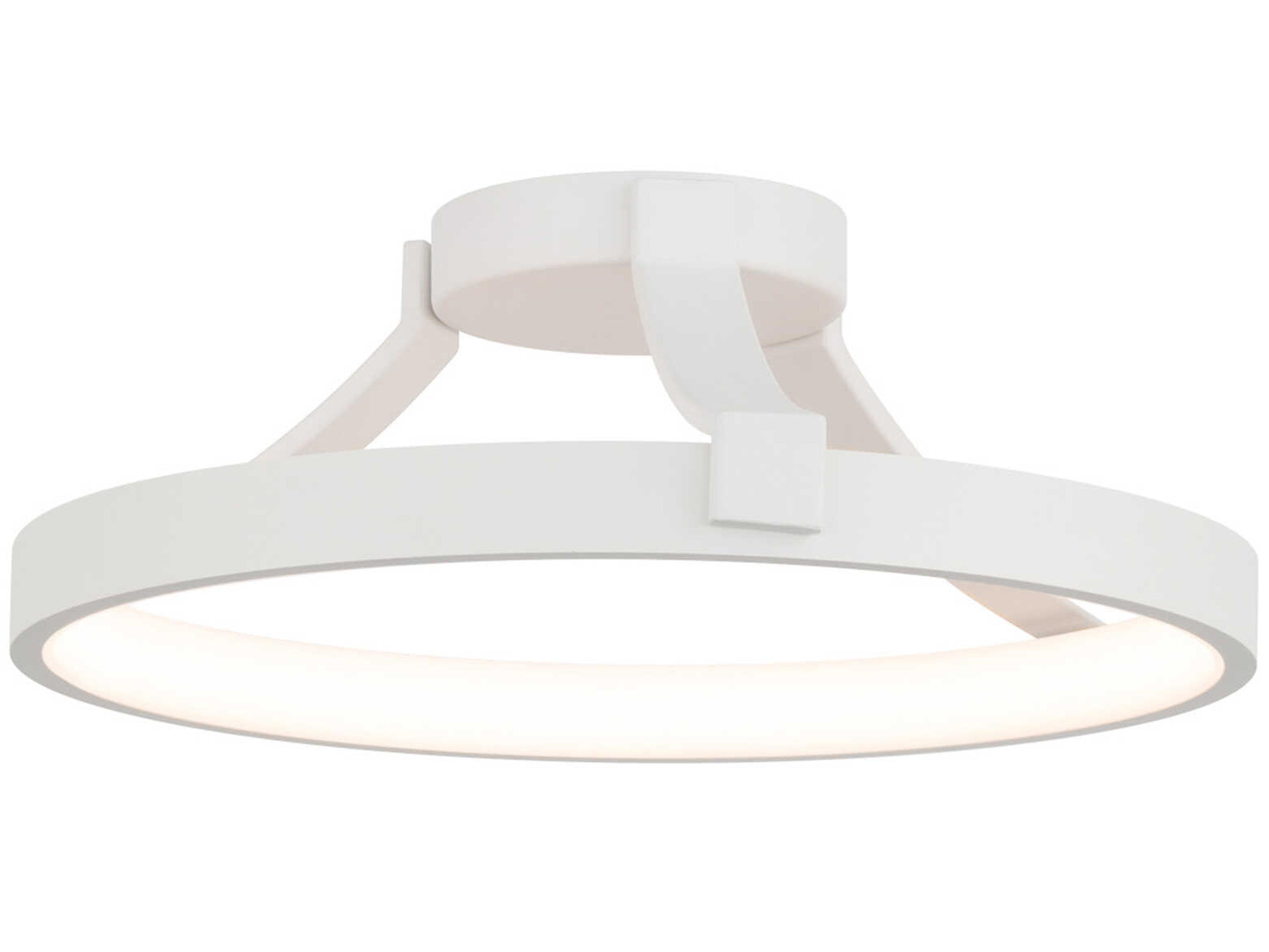 dweLED by WAC Lighting Chaucer 1-Light White LED Round Semi Flush Mount
