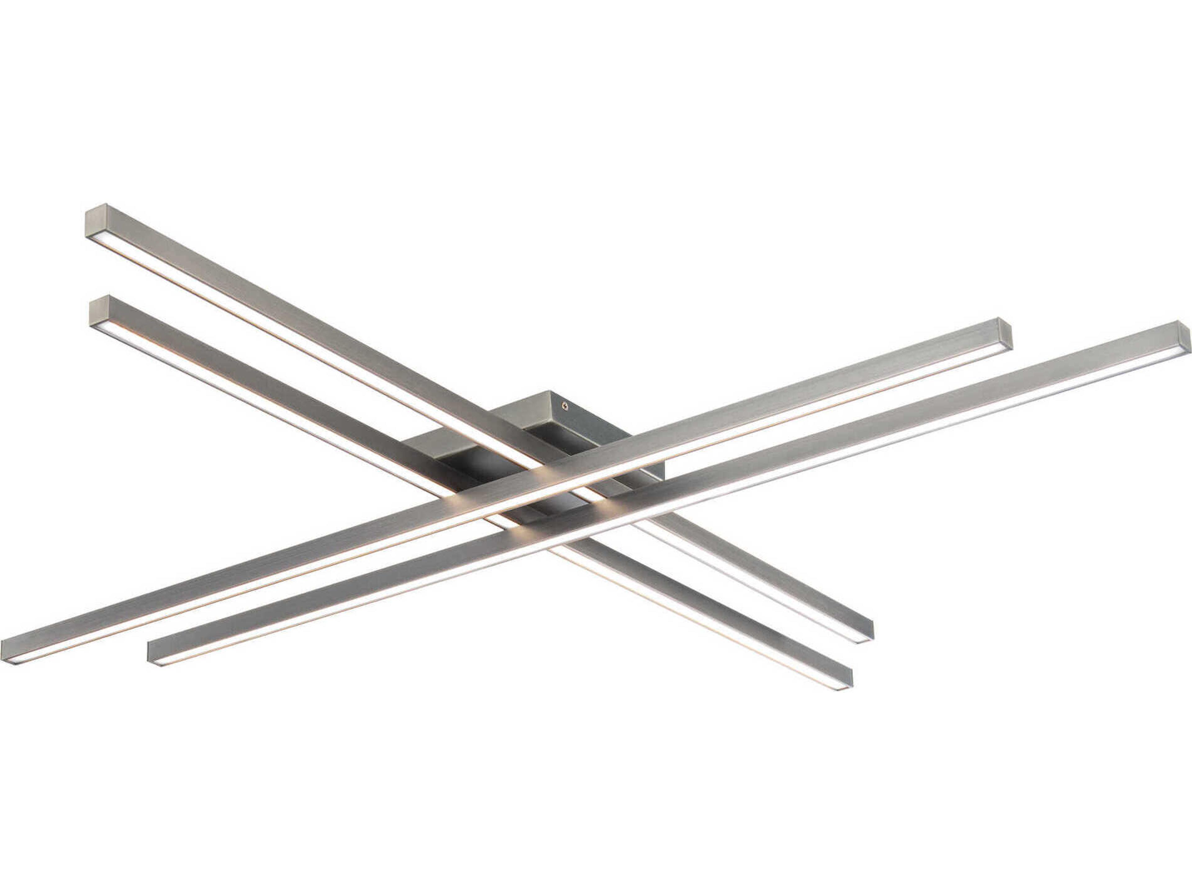 dweLED by WAC Lighting Parallax 1-Light Brushed Nickel LED Geometric Linear Flush Mount