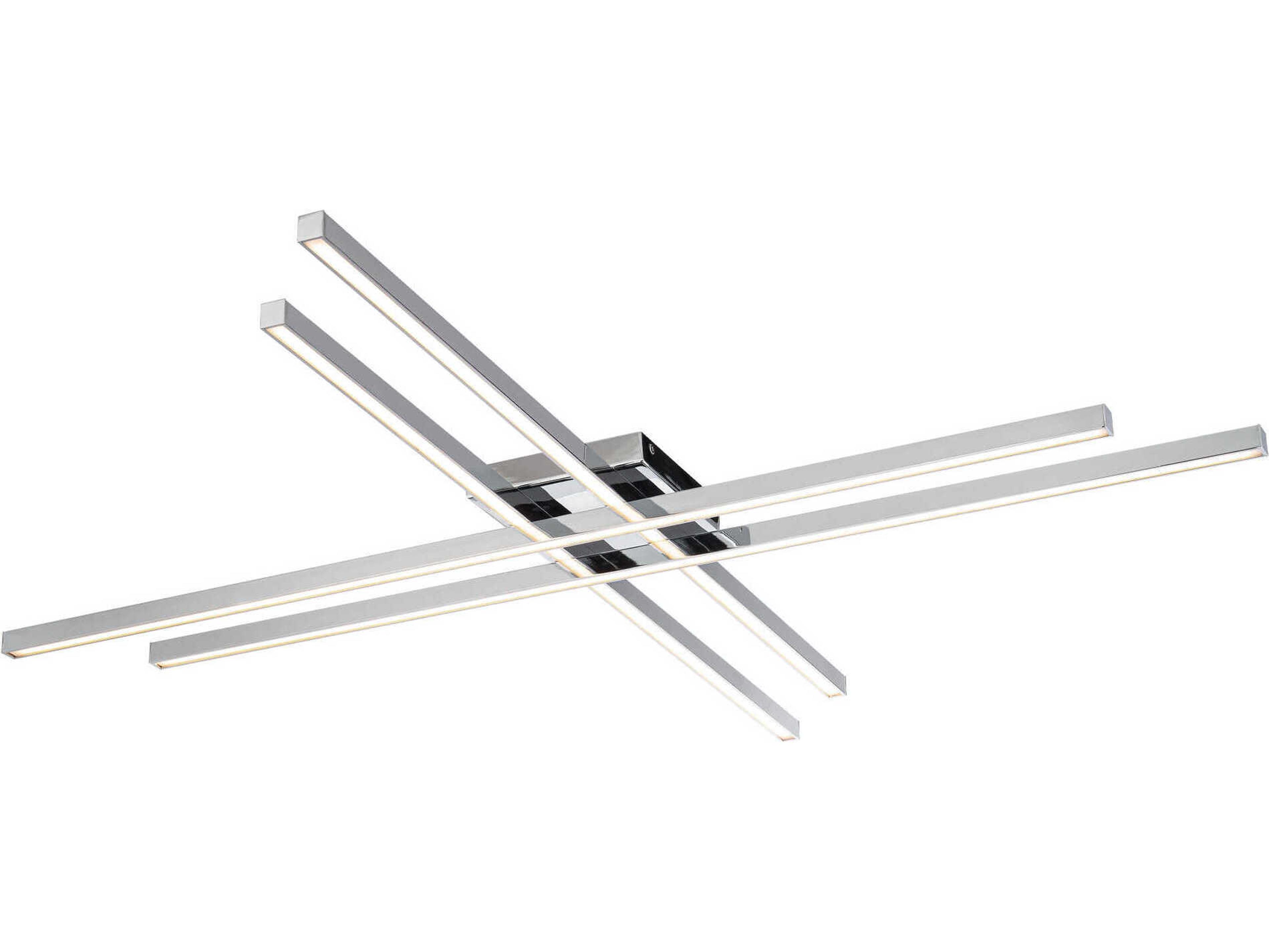 dweLED by WAC Lighting Parallax 1-Light Chrome LED Geometric Linear Flush Mount