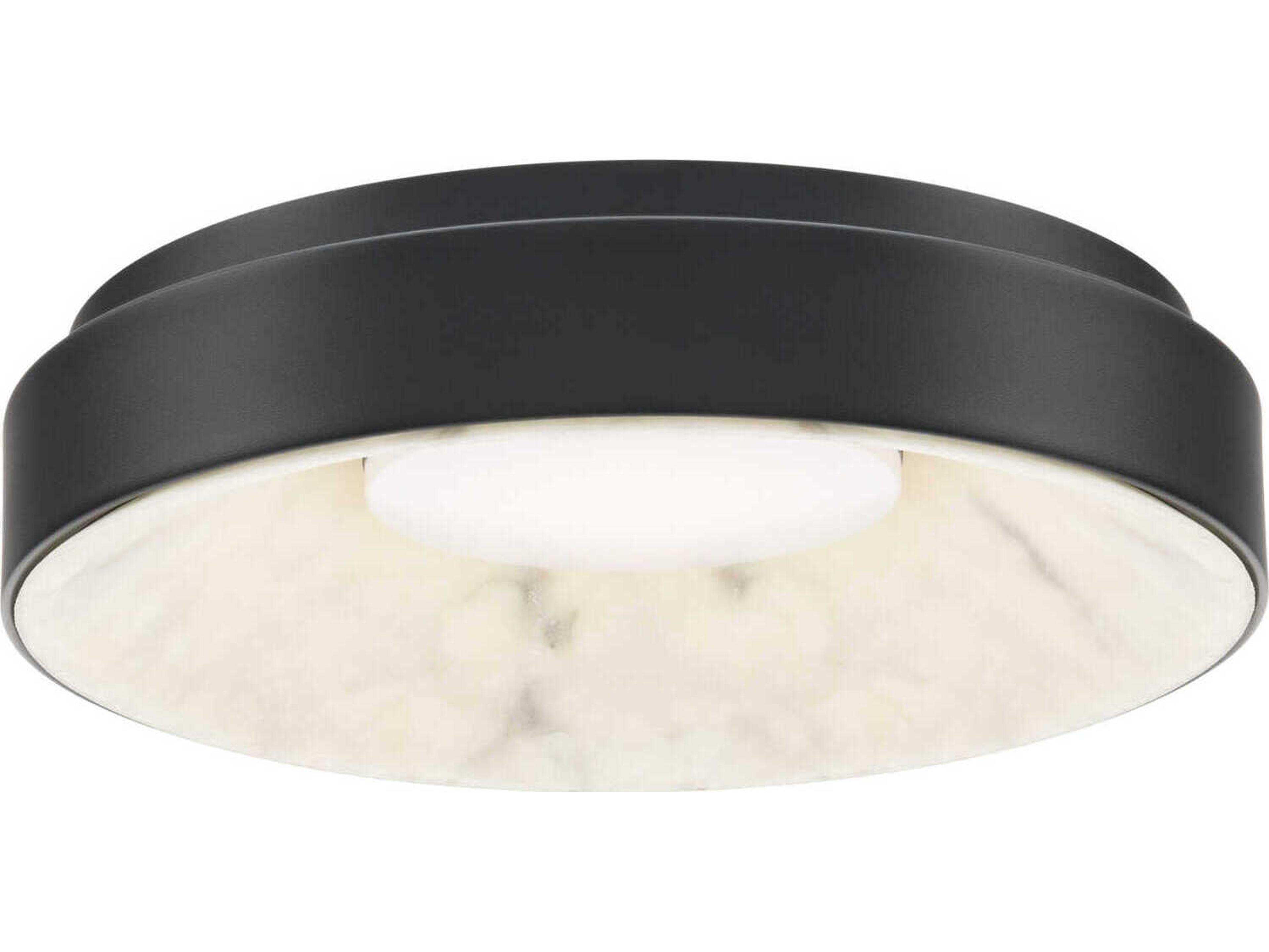 dweLED by WAC Lighting Crackle 1-Light Black Round Flush Mount