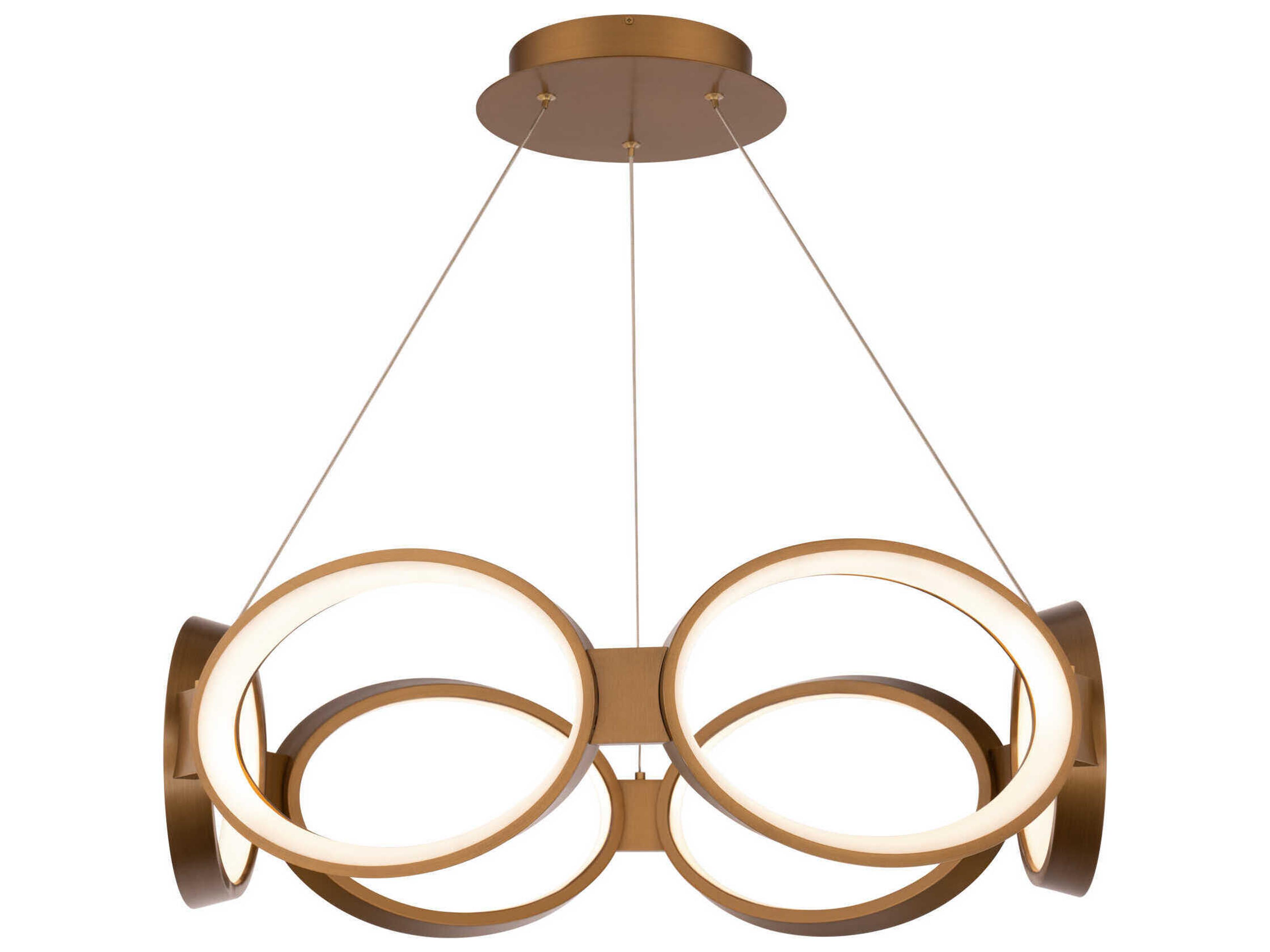 dweLED by WAC Lighting Solitaire 6-Light Aged Brass LED Geometric Pendant