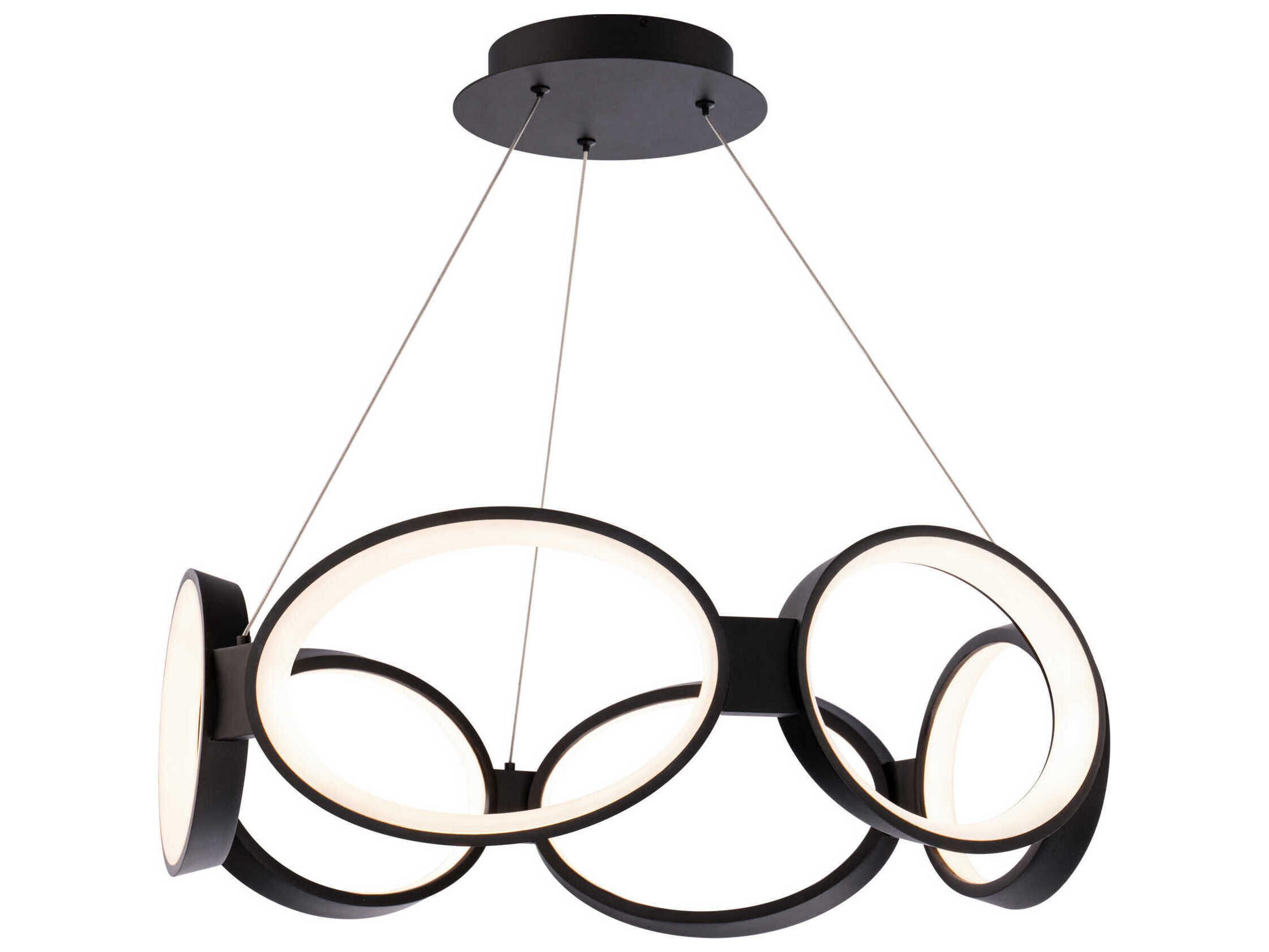 dweLED by WAC Lighting Solitaire 6-Light Black LED Geometric Pendant